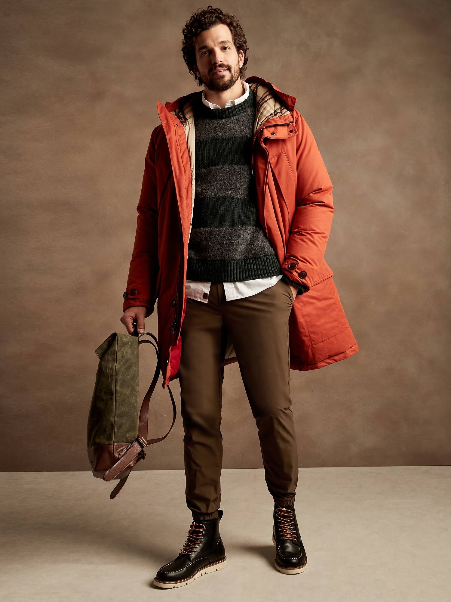 Banana Republic Men's Slim Motion Tech Jogger Brown Tall Size XXL