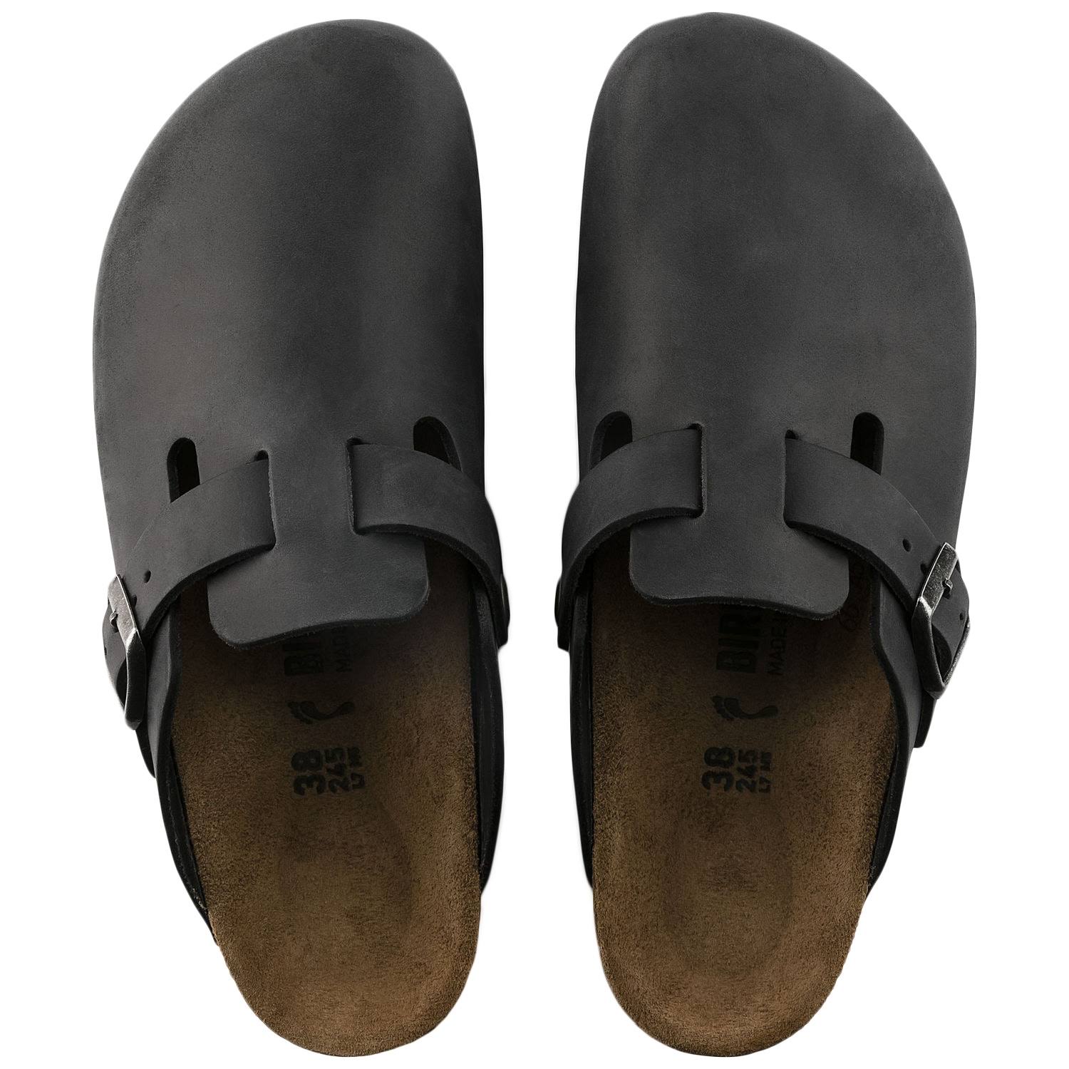 Birkenstock Boston Oiled Leather Black Clogs