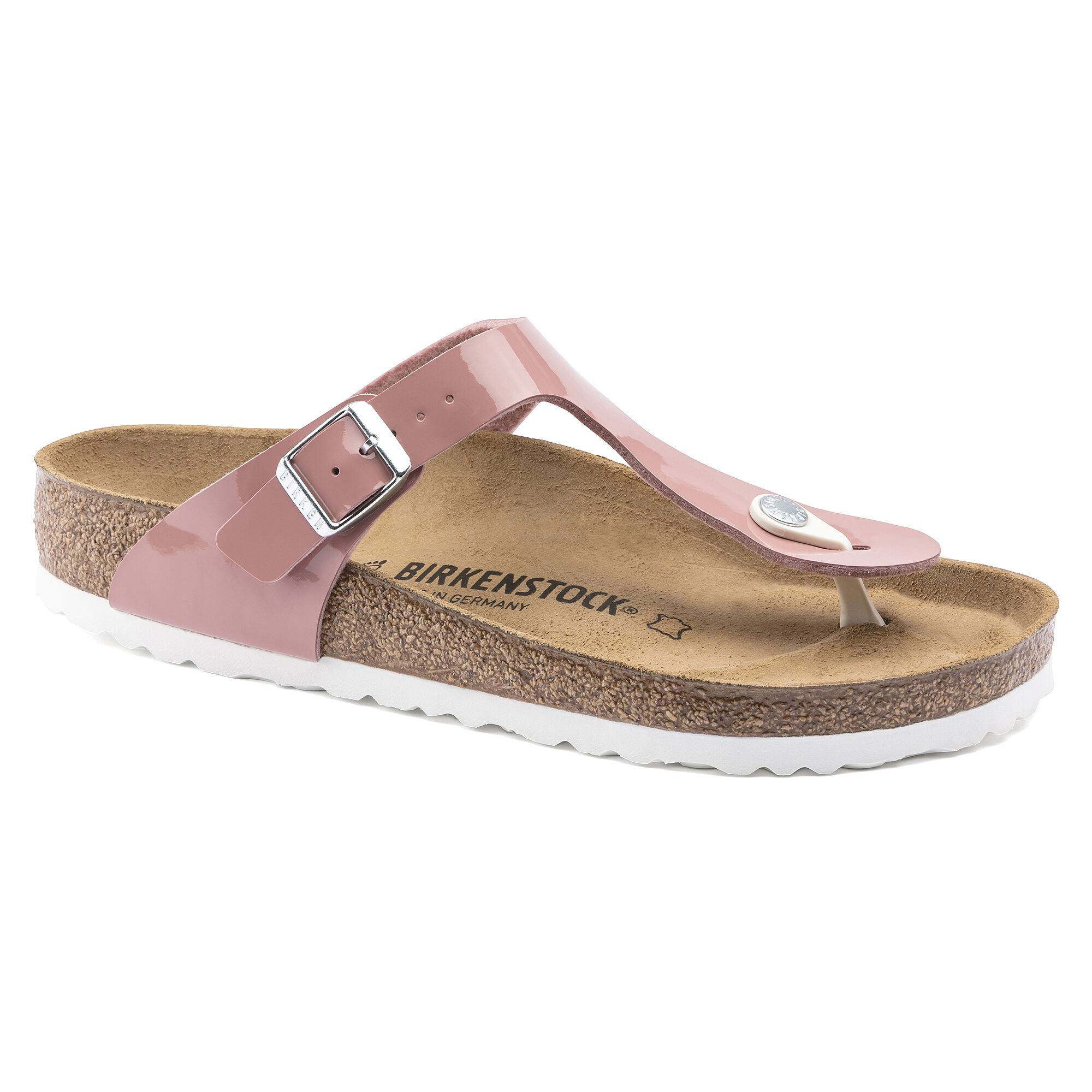 Birkenstock Gizeh Birko-Flor Patent Old Rose Thong Sandals