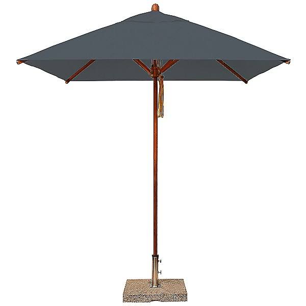 Bambrella Levante Square Bamboo Umbrella - Color: Grey - Size: 7 ft - 2.1m SQ-L-G