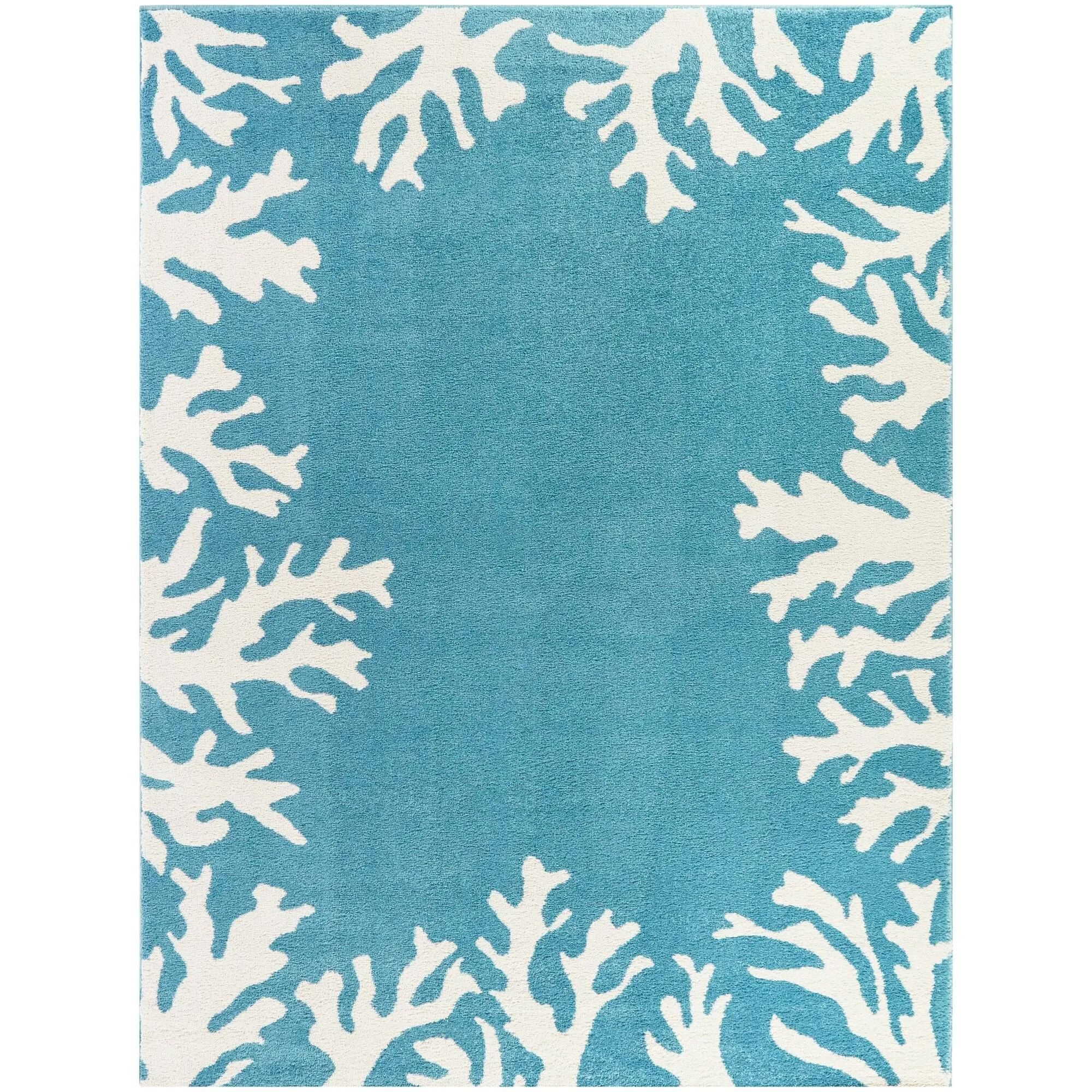 Balta Caswell Navy 5 ft. x 7 ft. Coastal Coral Area Rug, Blue