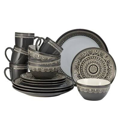 Jayda 16 Piece Dinnerware Set, Service for 4 Mistana Color: Gray