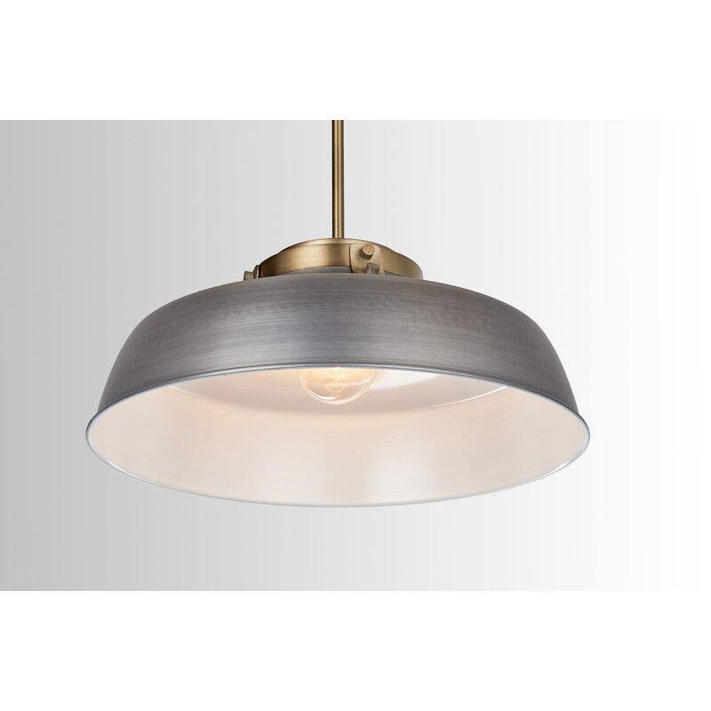 1-Light Single Dome Pendant Aged Brass