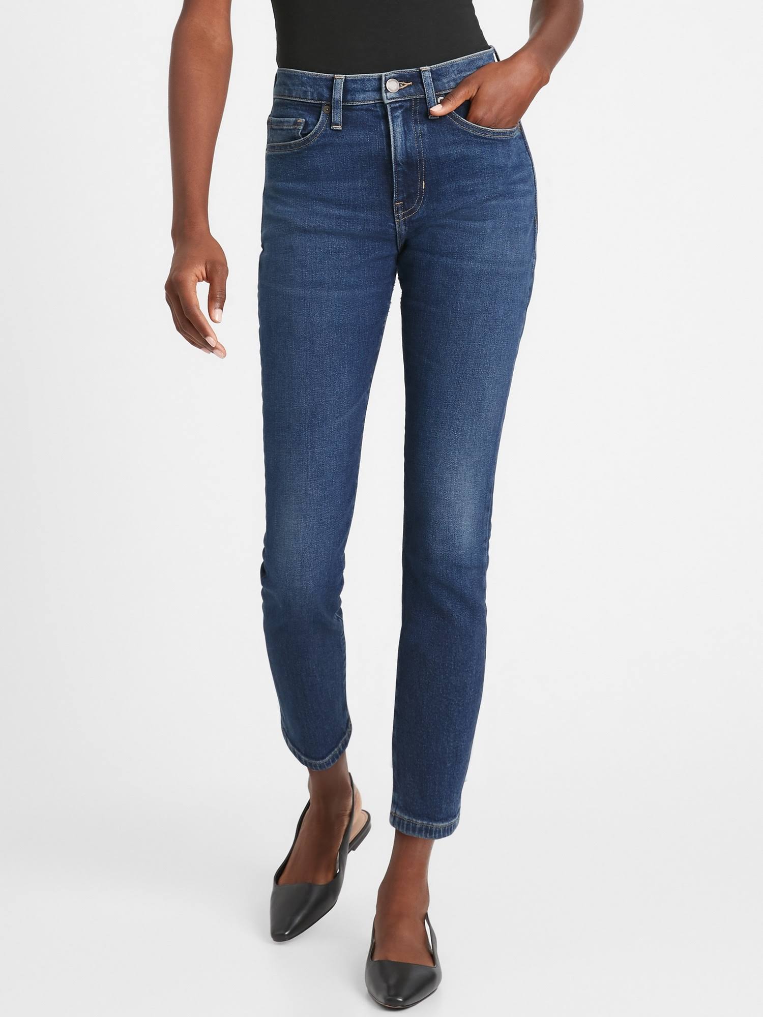 Banana Republic Women's High-Rise Straight Jean Medium Wash Size 26 Regular