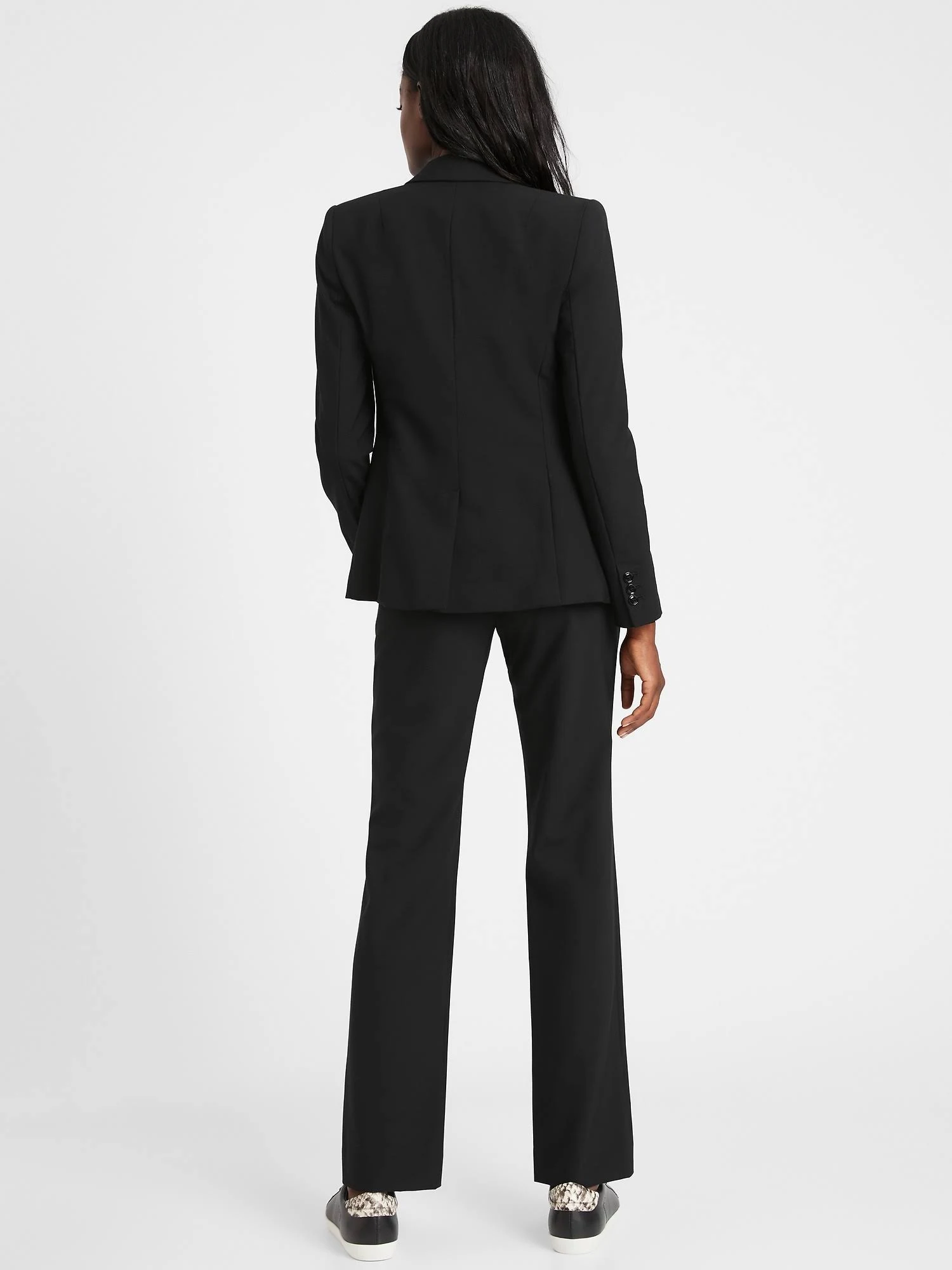 Banana Republic Women's Long and Lean-Fit Lightweight Wool Blazer Black Size 0