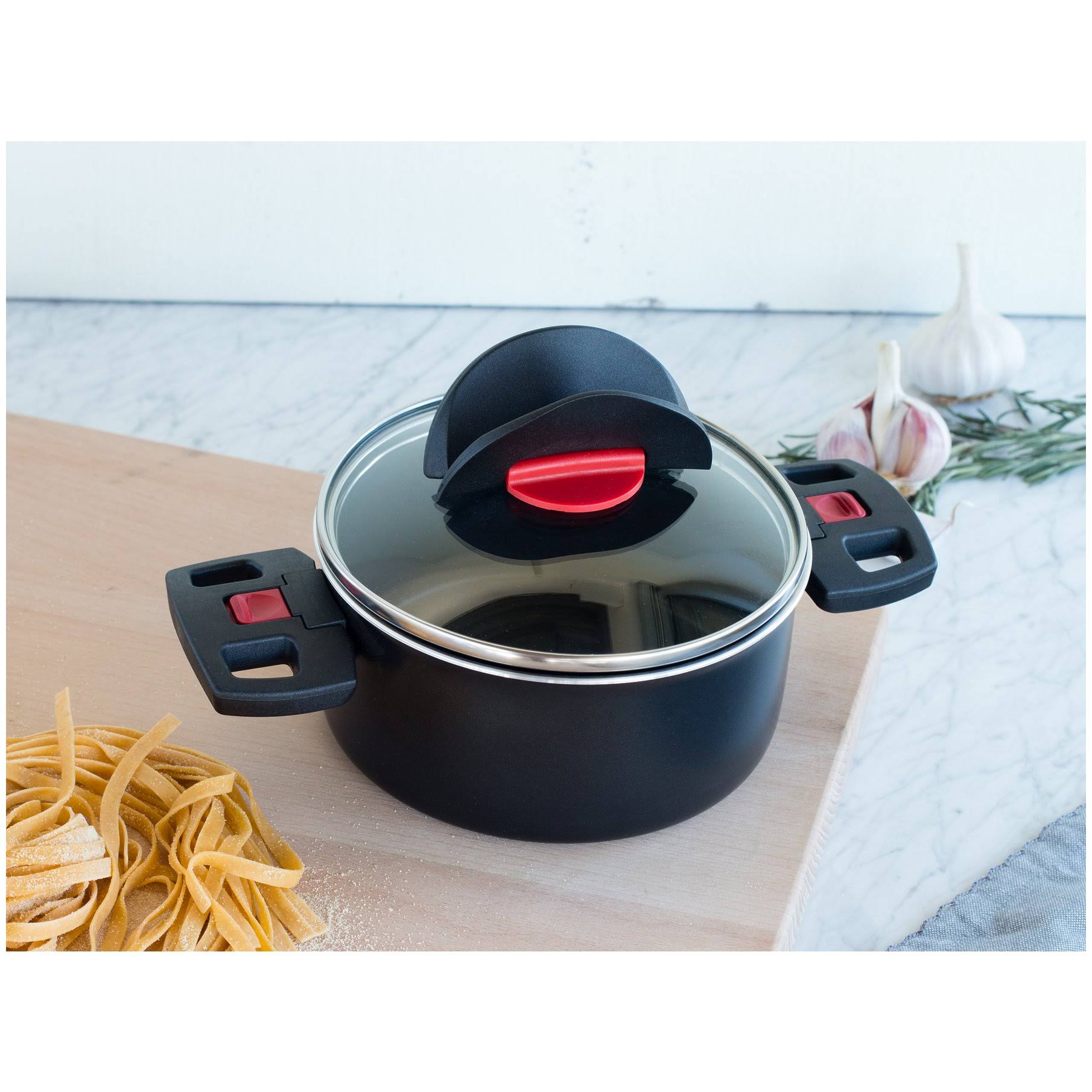 Ballarini Click & Cook Nonstick Dutch Oven w/Lid - Black - 1.5-qt