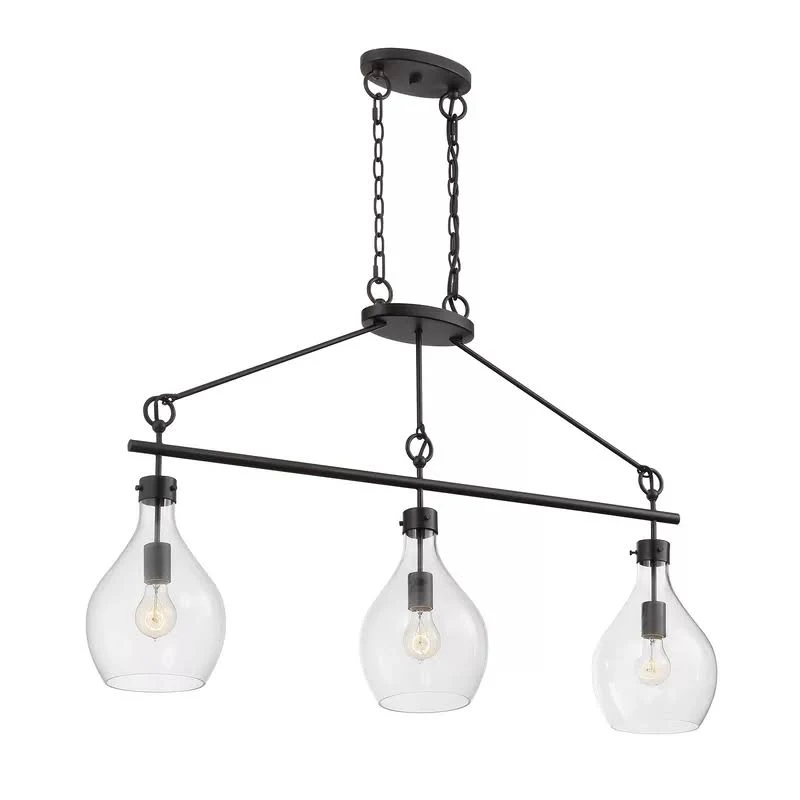 Nan 3-Light Kitchen Island Teardrop Pendant