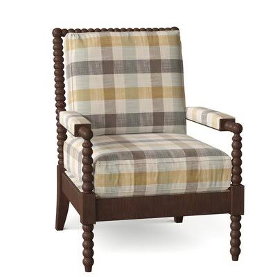 Benedetta 28x22 Wide Armchair Birch Lane Body Fabric: Jacqueline Oxford, Leg Color: White