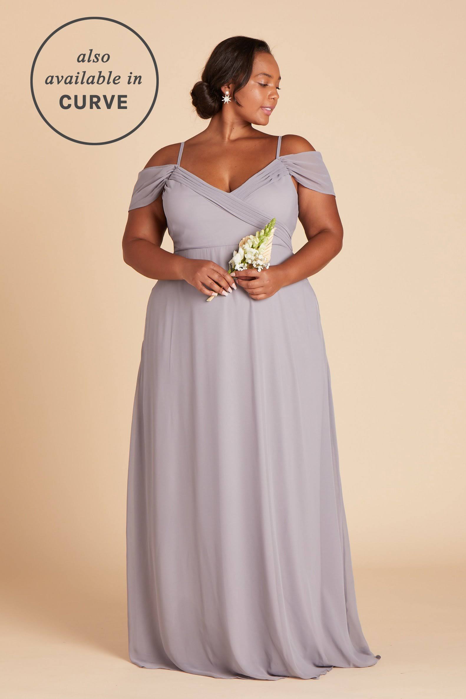Birdy Grey Spence Convertible Chiffon Bridesmaid Dress in Silver S / Silver