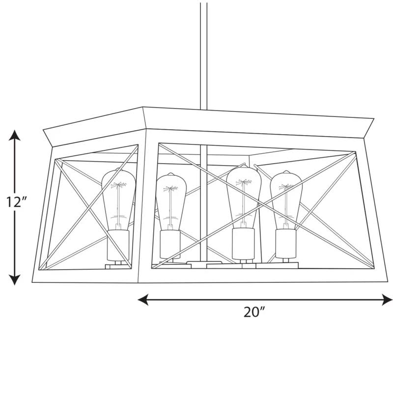 Delon 4 - Light Lantern Rectangle Chandelier Finish Graphite