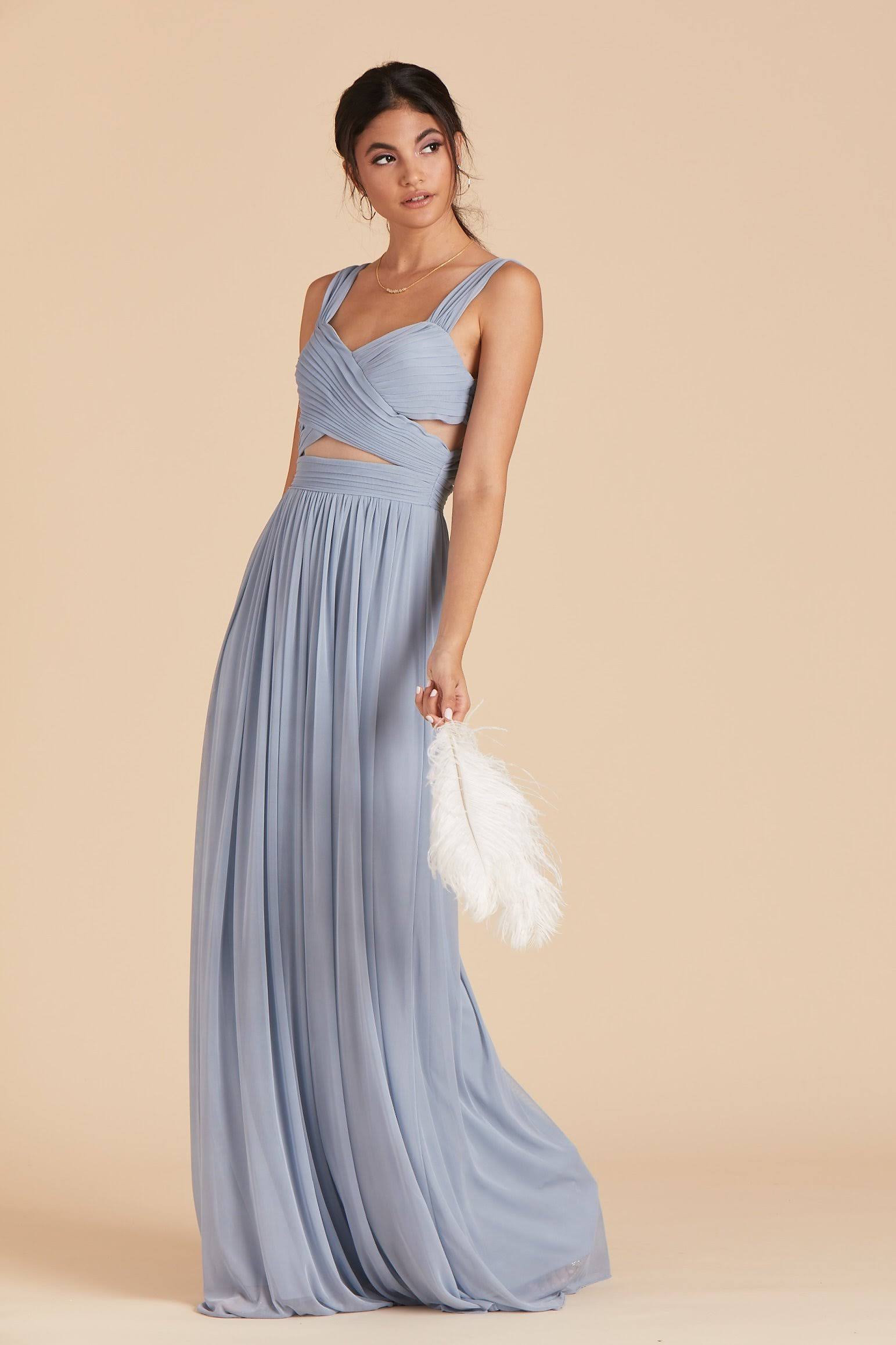 Birdy Grey Elsye Bridesmaid Dress in Dusty Blue S / Dusty Blue
