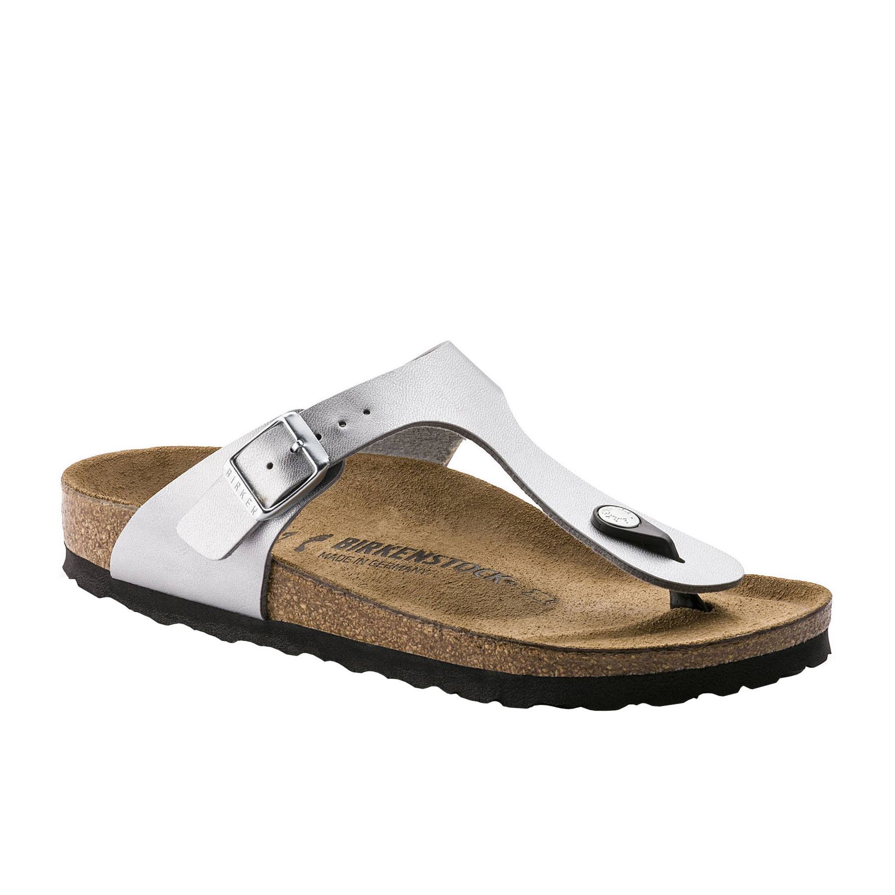 Birkenstock Gizeh Birko Flor Sandals - Silver