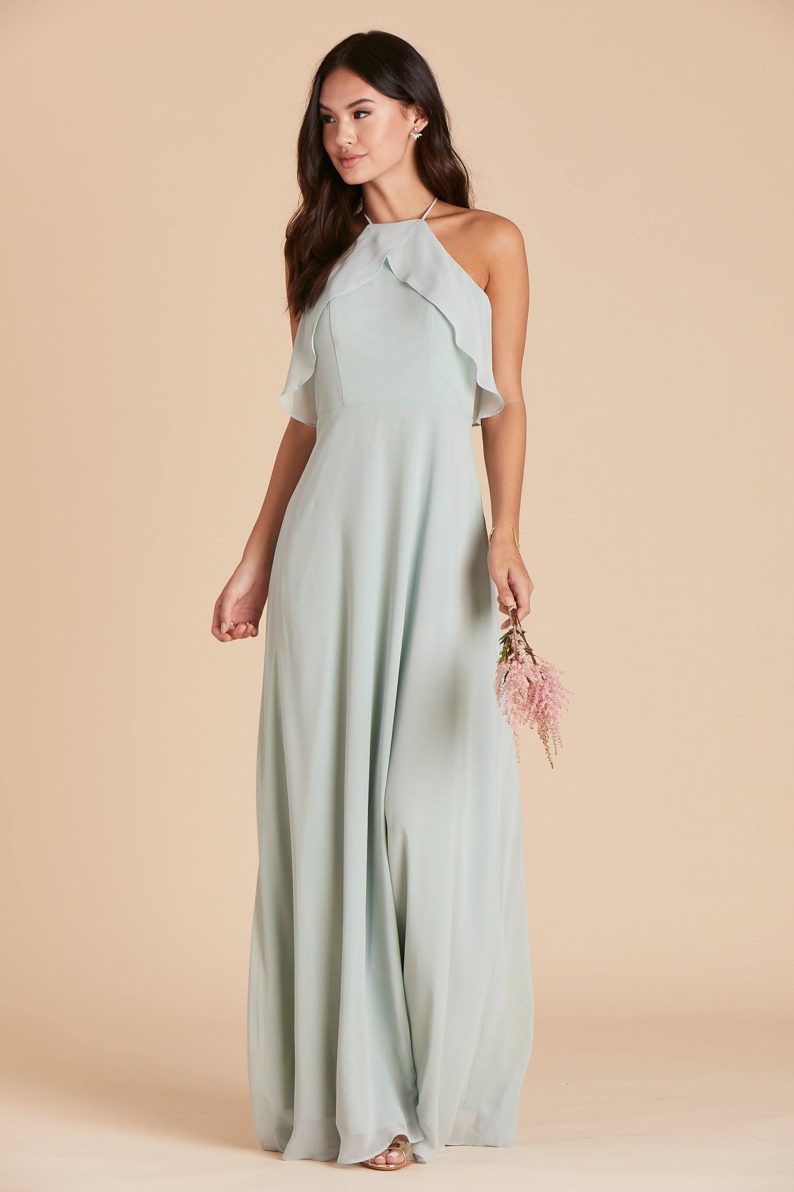Birdy Grey Jules Chiffon Bridesmaid Dress in Sage M / Sage
