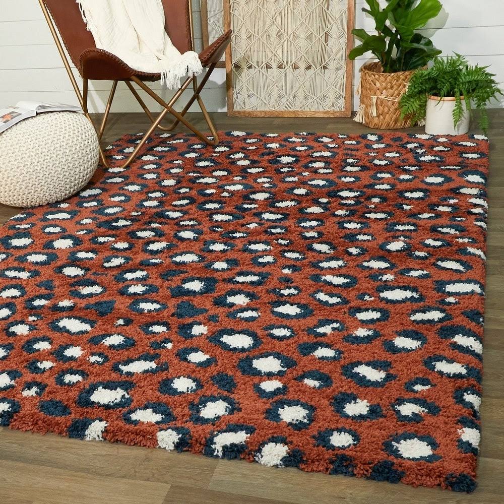 BALTA Alma Leopard Print Blue 8 ft. x 10 ft. Area Rug
