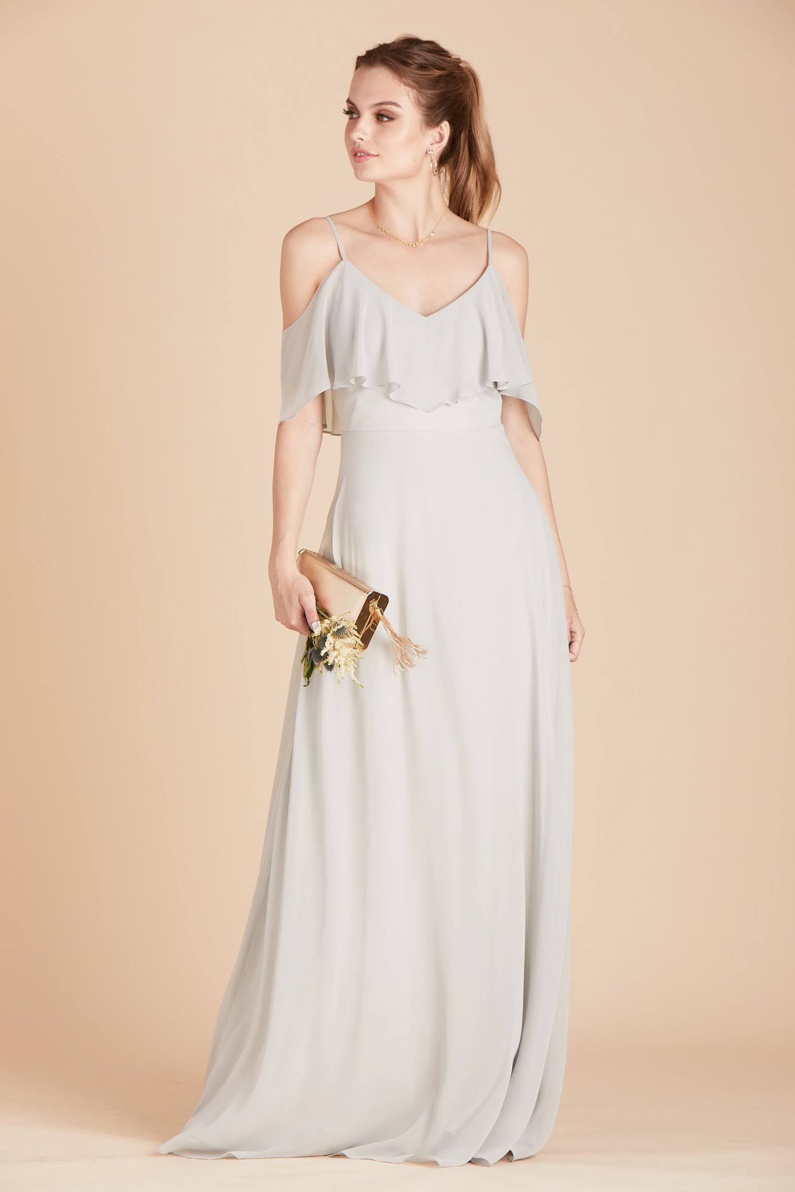 Jane Convertible Chiffon Bridesmaid Dress in Dove Gray S / Dove Gray