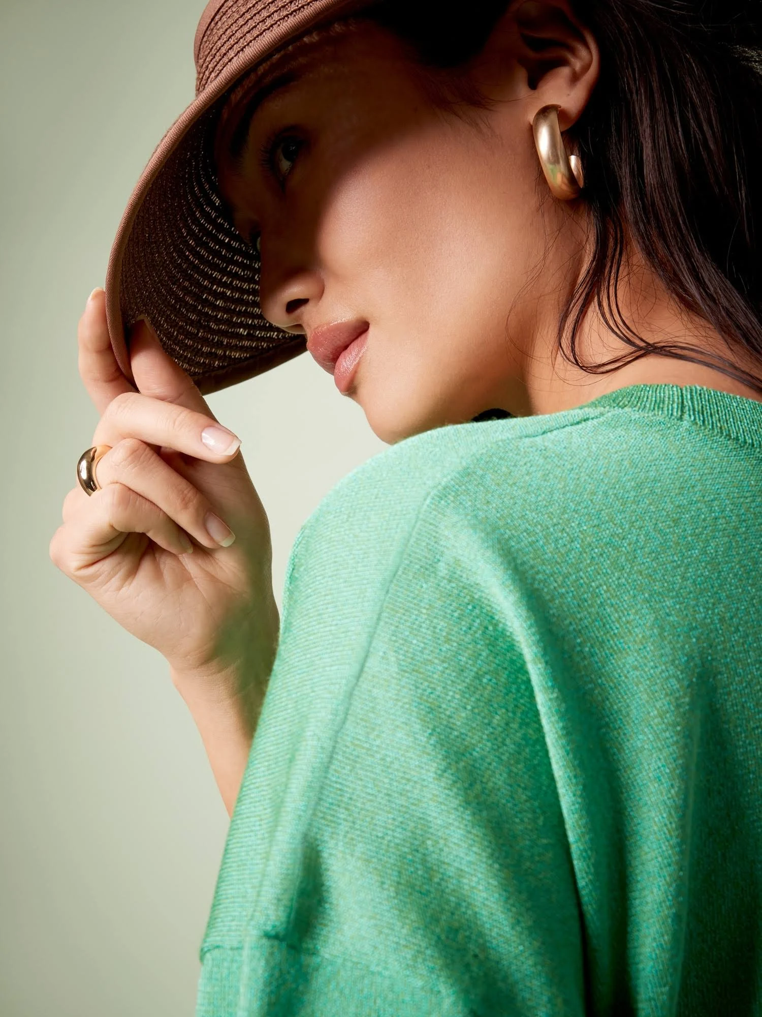 Banana Republic Women's Shimmer Short-Sleeve Sweater Hula Green Size M