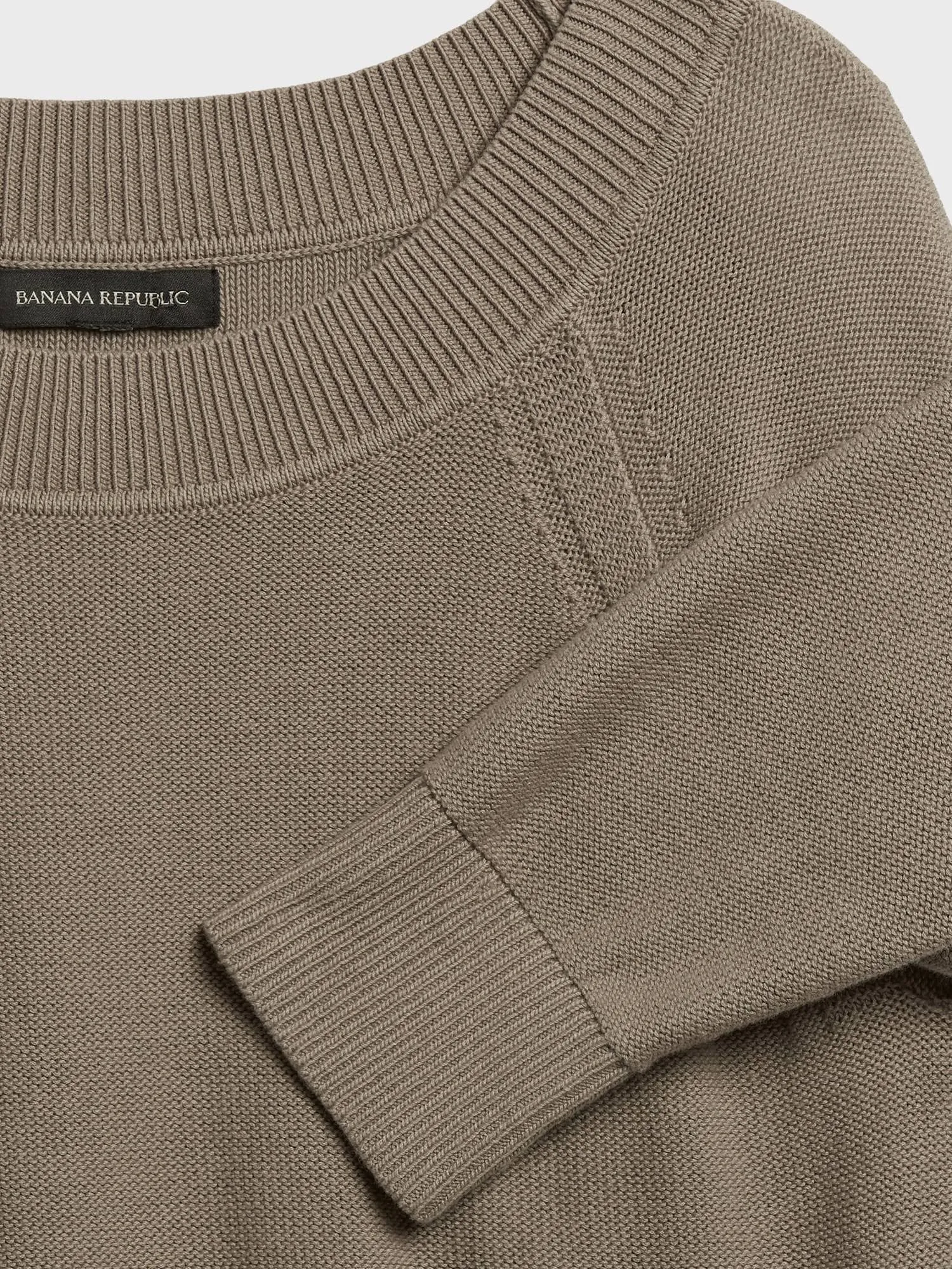 Banana Republic Women's Organic Cotton Scoop-Neck Sweater Fresh Taupe Size Xs