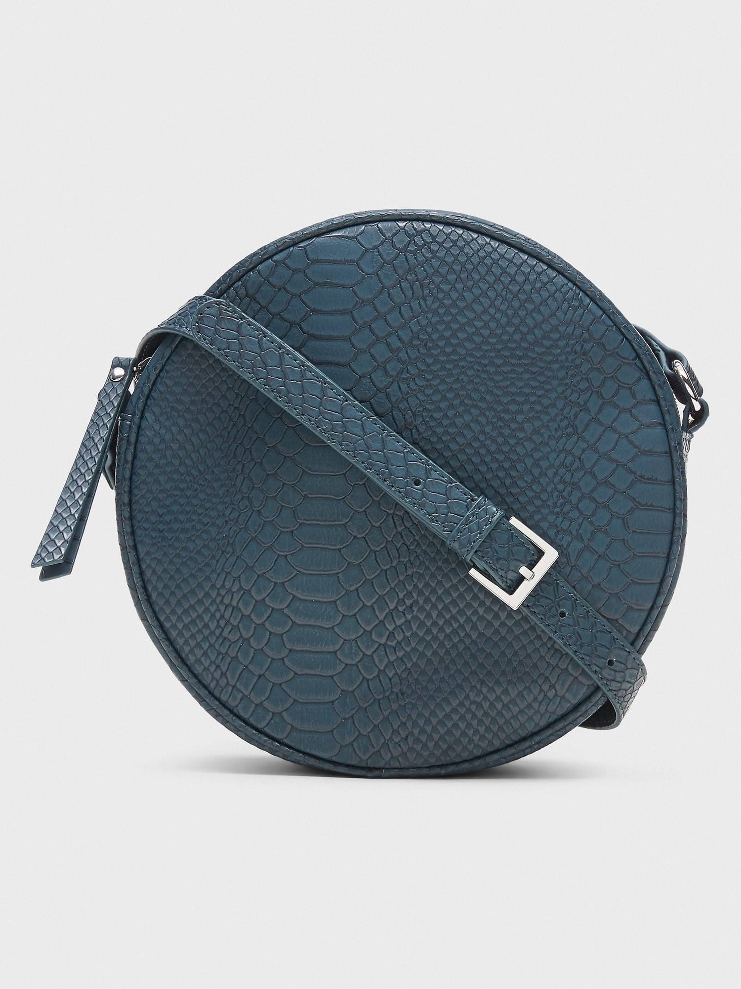 Banana Republic Factory Women's Round Crocodile Crossbody Teal Ocean Regular Size One Size