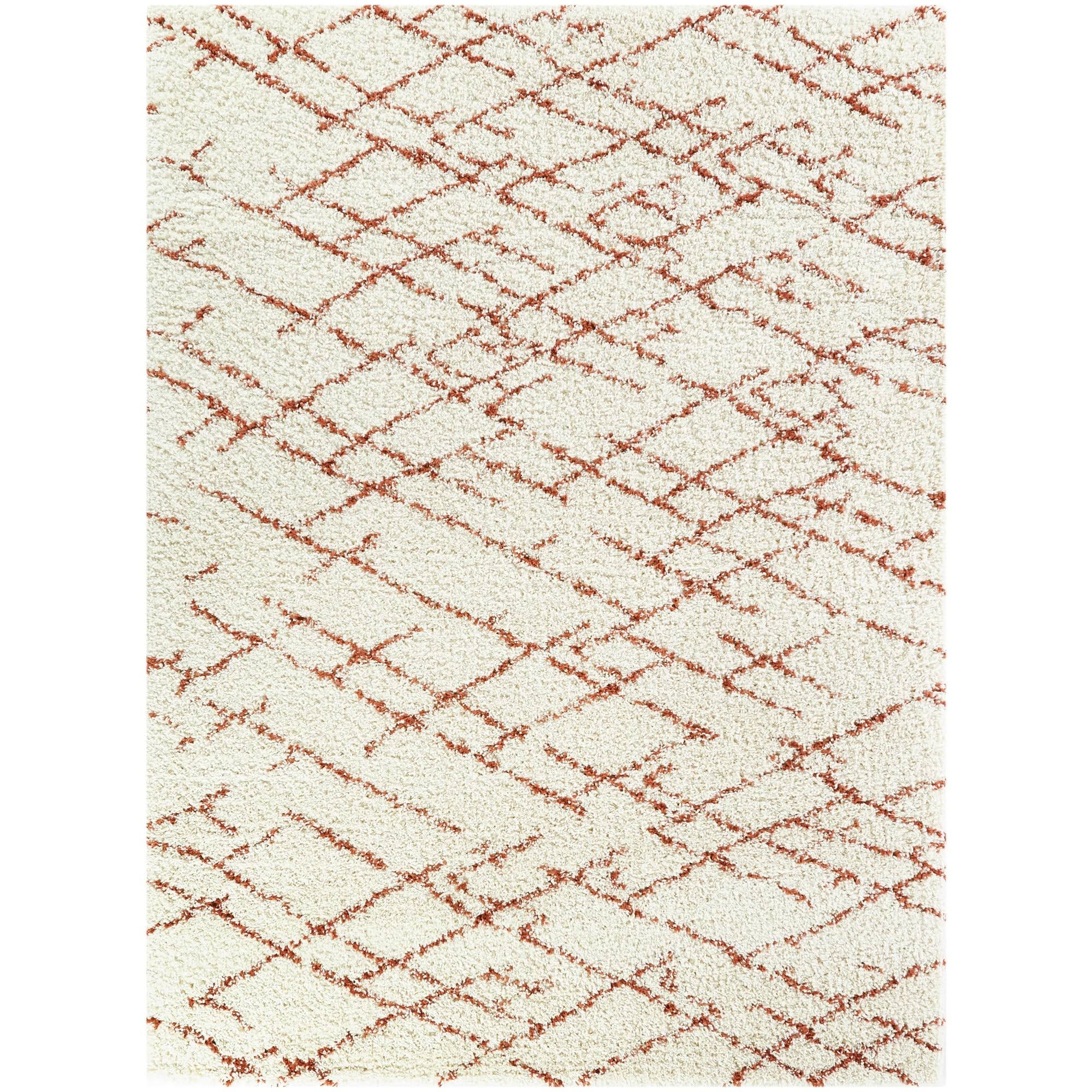 Bramante Abstract Shag Area Rug - 7&10x22 x 10& - Burnt Orange