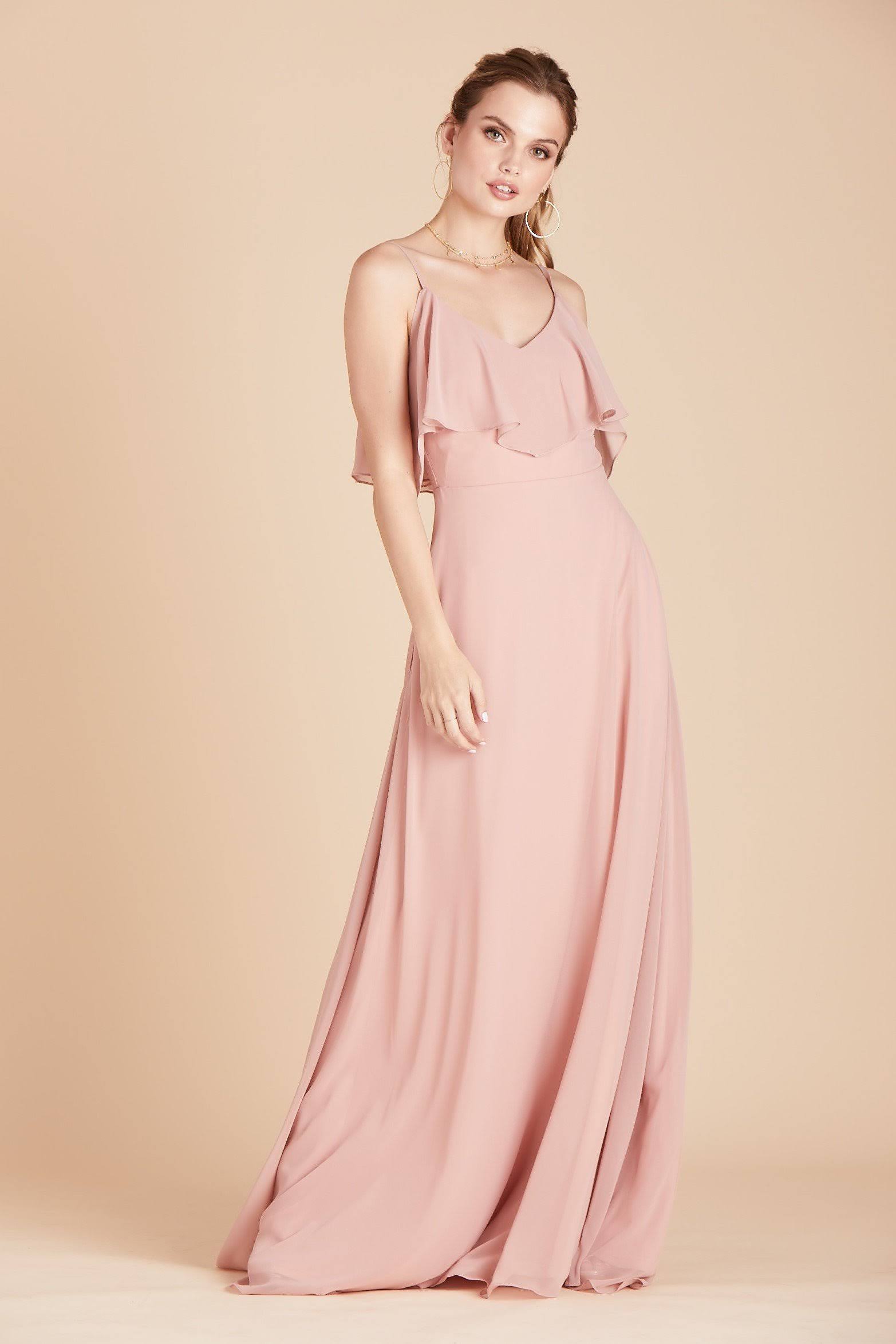 Birdy Grey Jane Convertible Chiffon Bridesmaid Dress in Dusty Rose L / Dusty Rose / No Slit