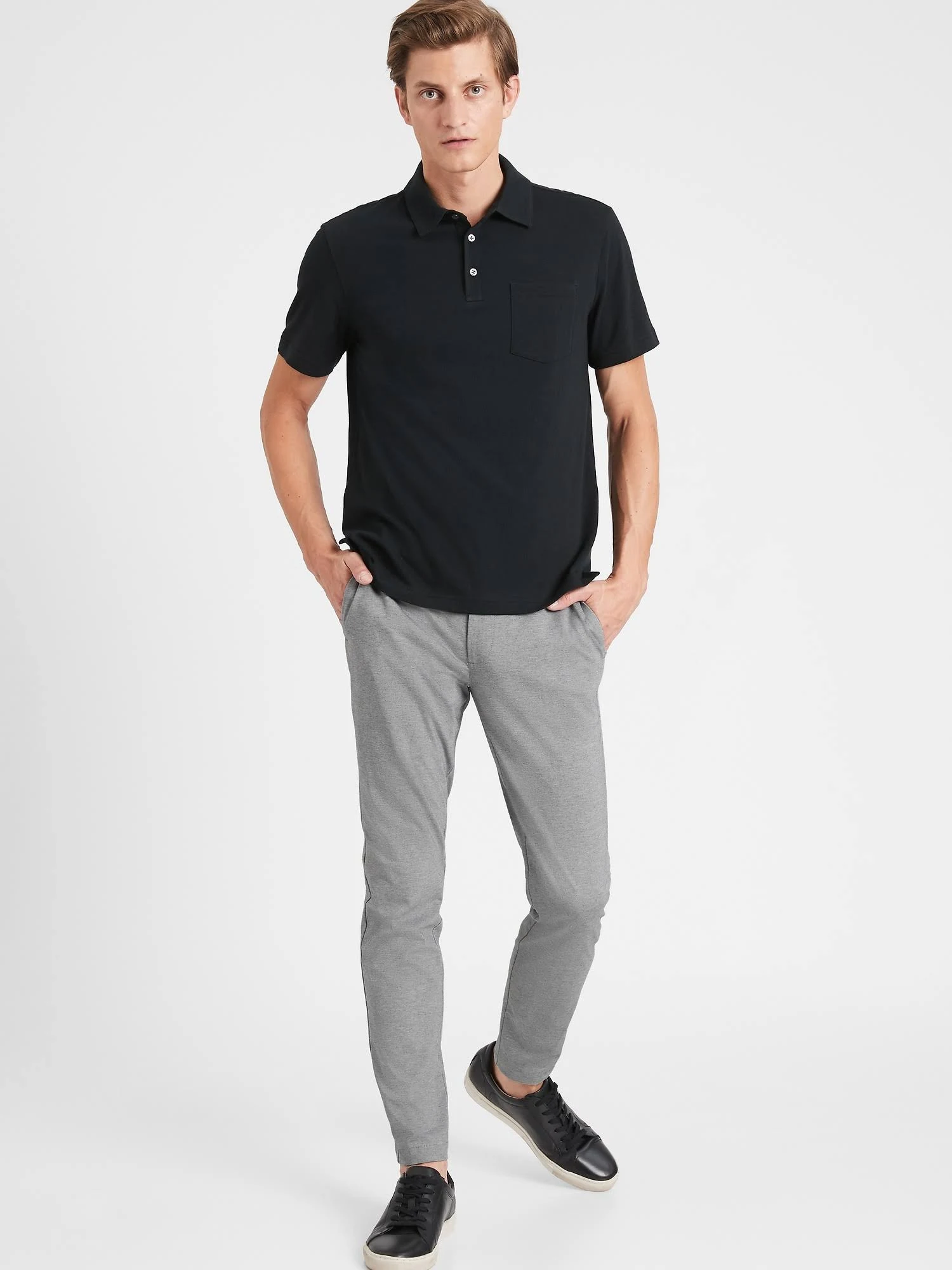 Banana Republic Men's Slim Luxe City Pant with Core Temp Technology Heather Gray Size 32W 32L