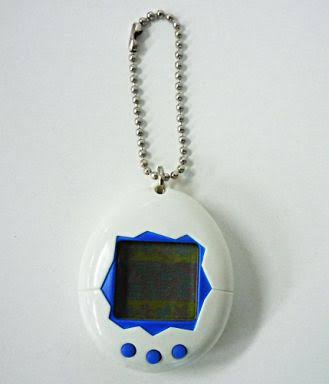 Bandai Tamagotchi White Blue 1997 English Ver. Damaged Package