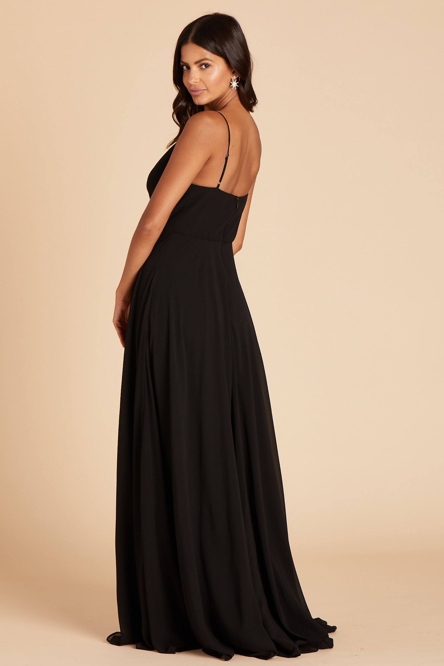 Birdy Grey Kaia Chiffon Bridesmaid Dress in Black XL / Black