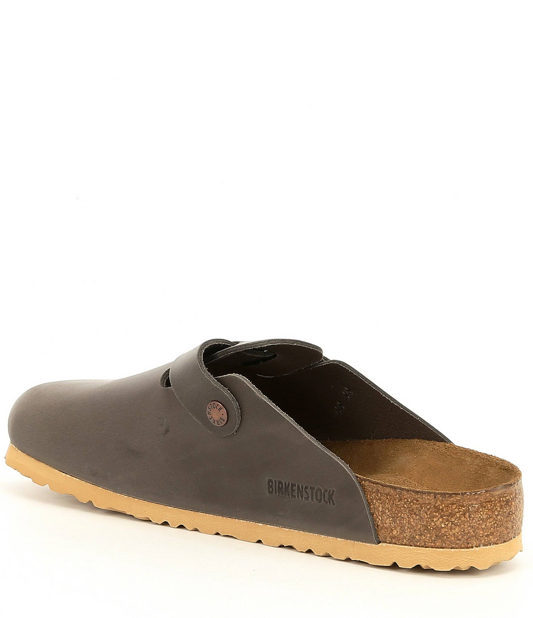 Birkenstock Boston Soft Footbed Clog - 43 - Black Amalfi Leather
