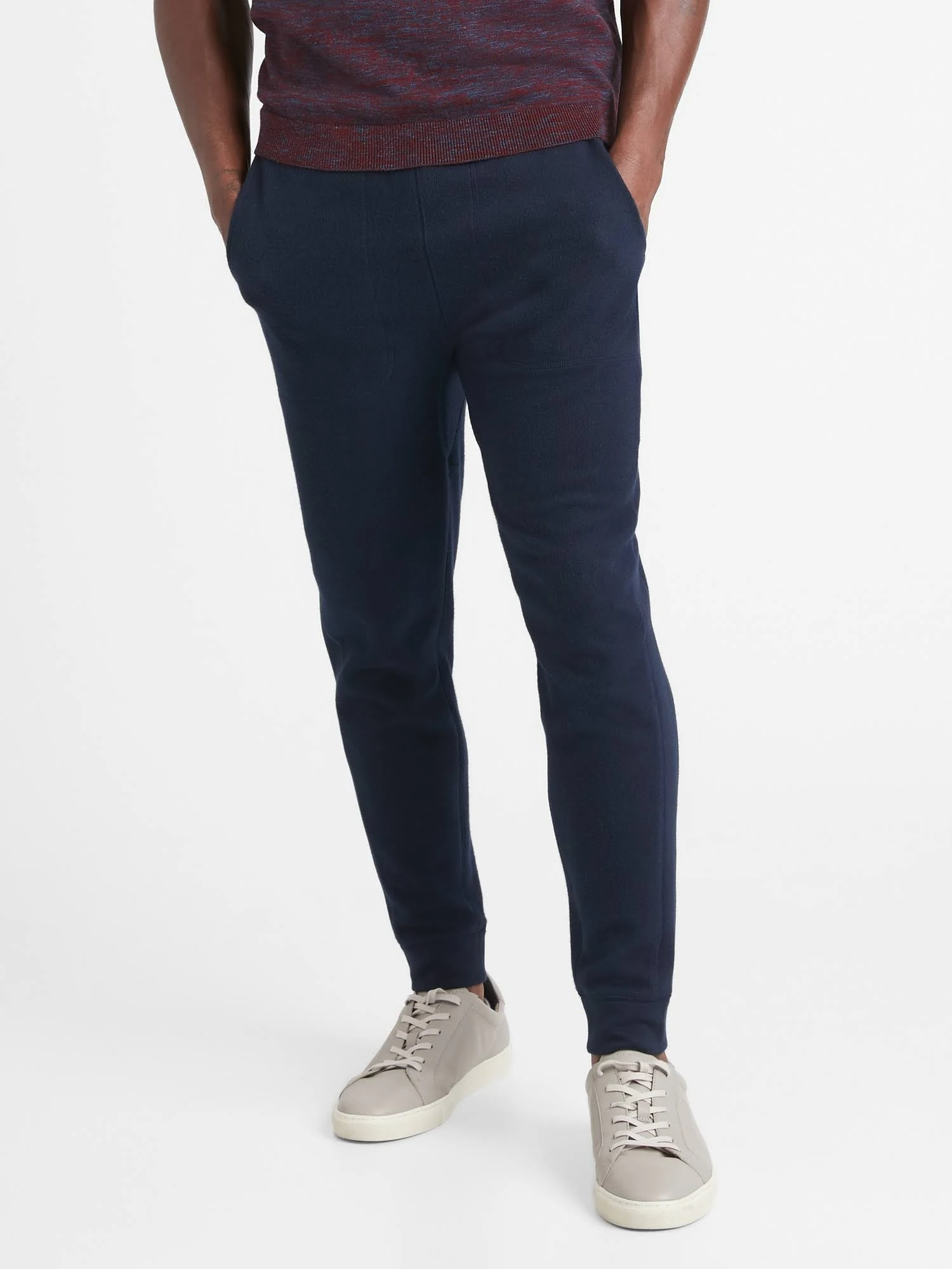 Banana Republic Men's Brushed Waffle-Knit Jogger Navy Size XL