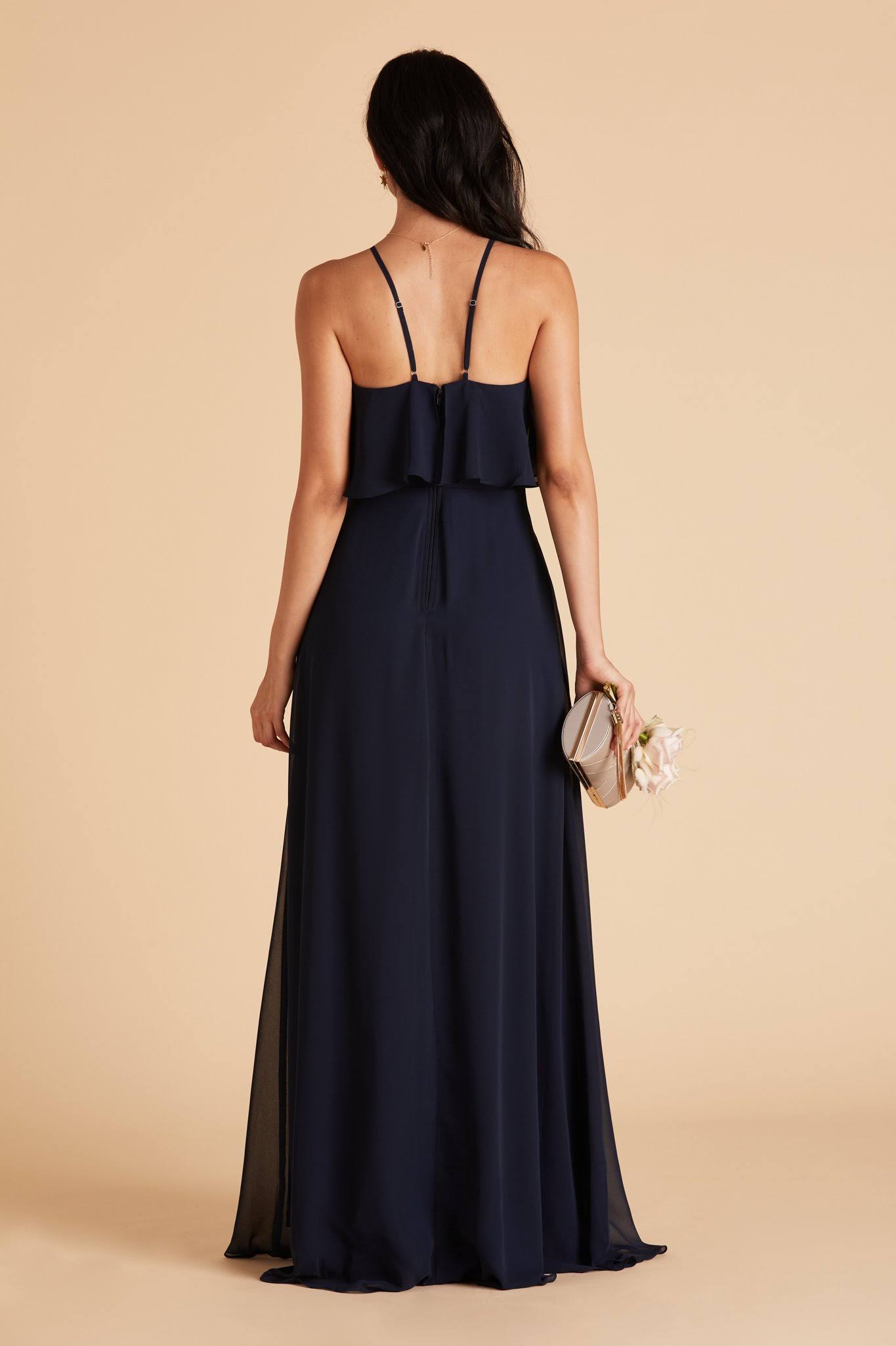 Birdy Grey Jules Chiffon Bridesmaid Dress in Navy M / Navy