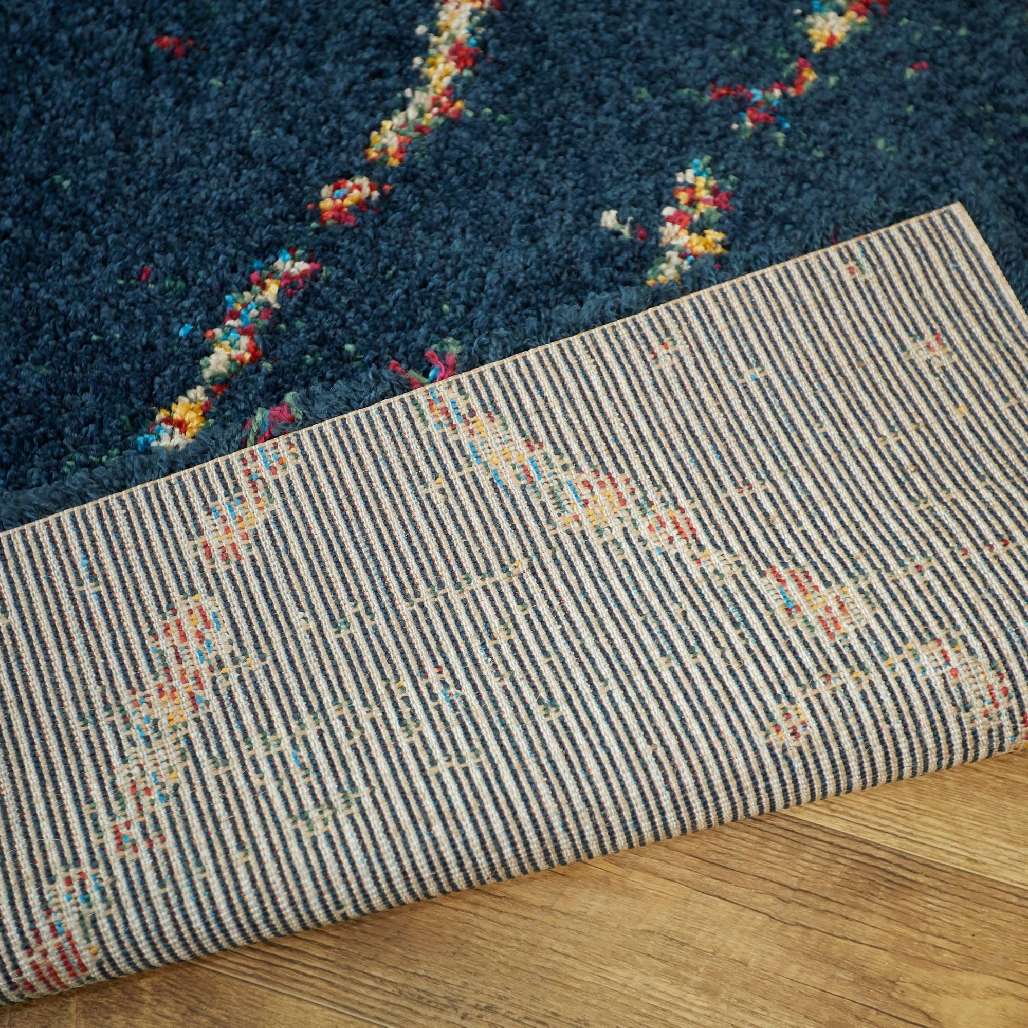 Uzma Moroccan Shag Area Rug - 5&3x22 x 7& - Dark Blue