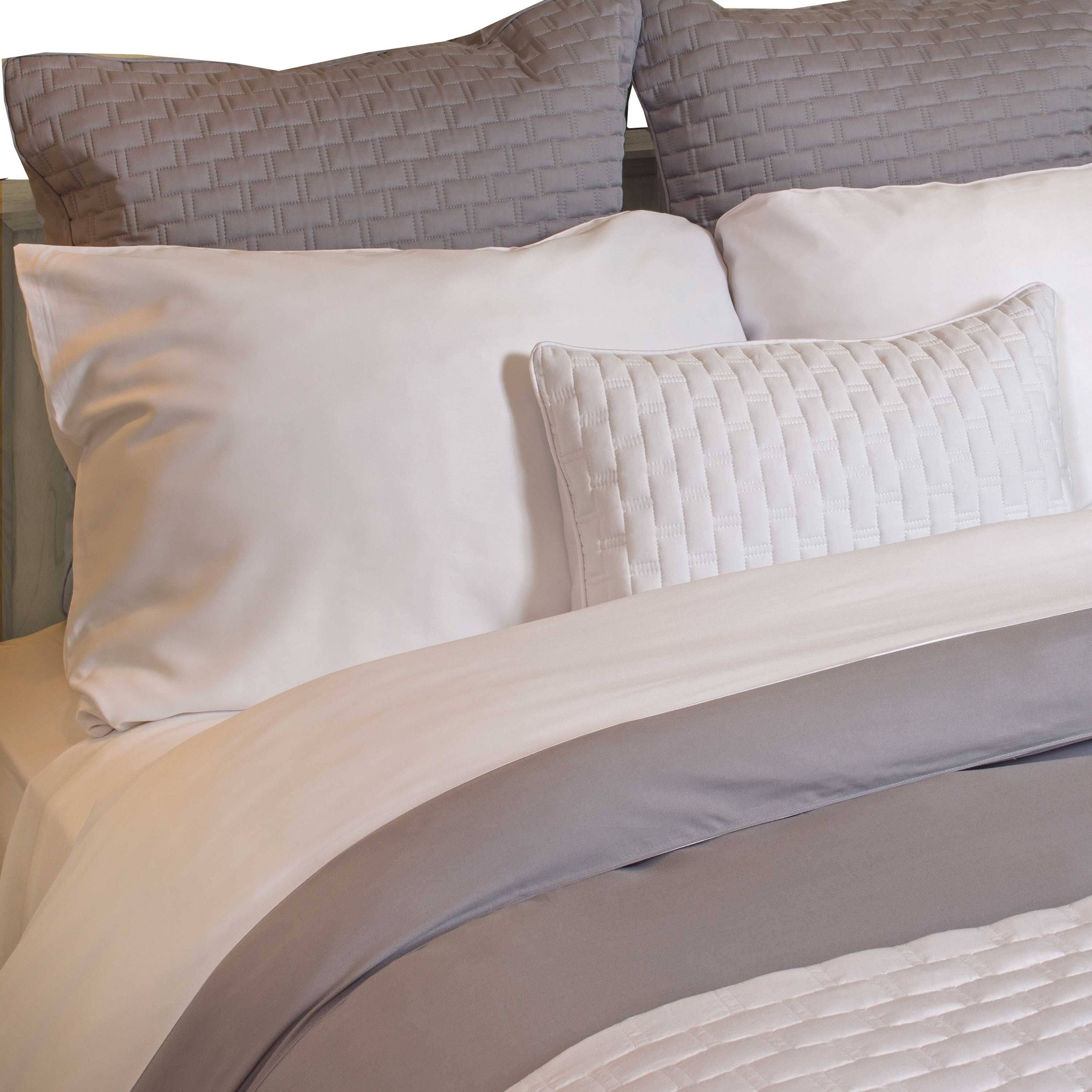 Bamboo Duvet COVER, Platinum/White, Full