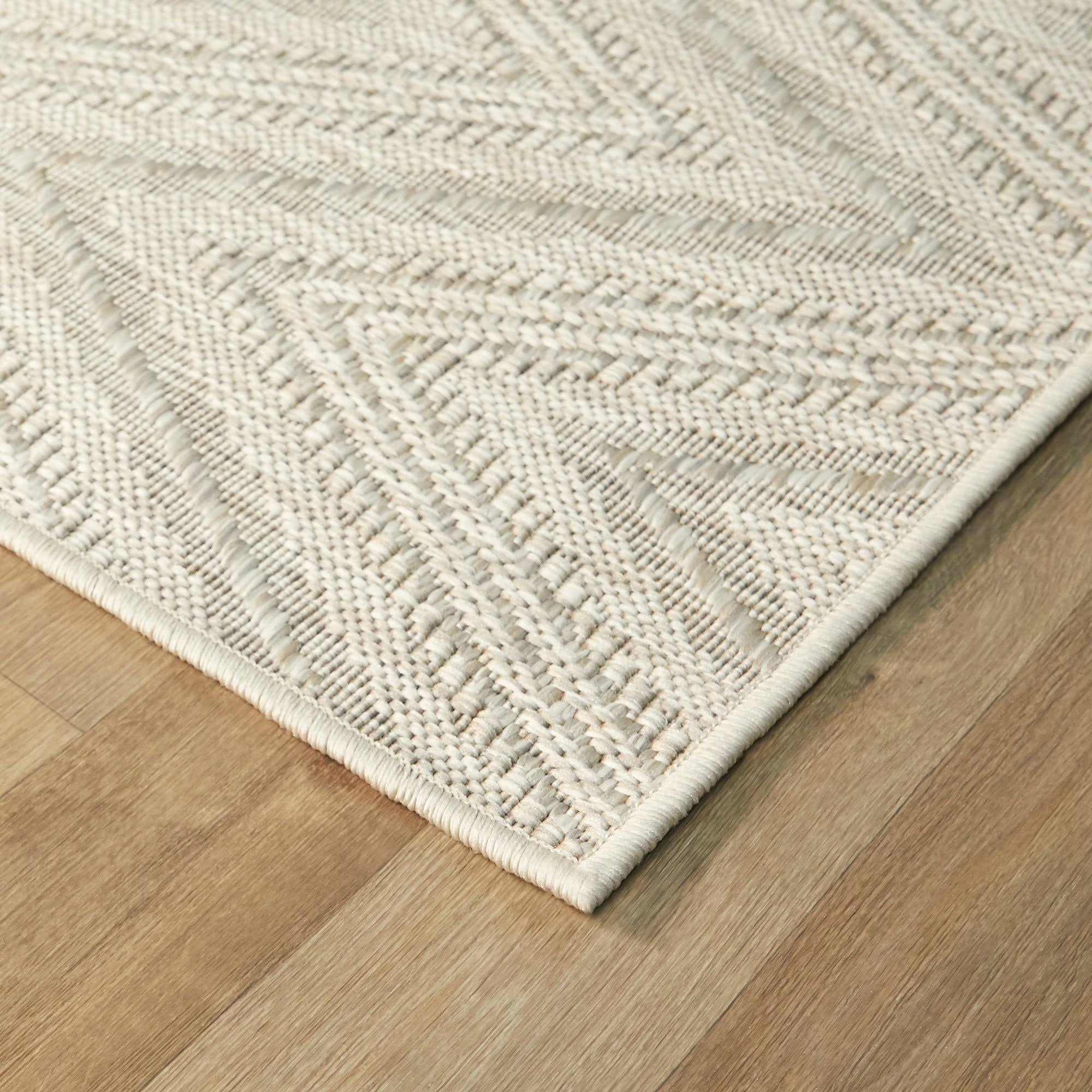 BALTA Kava Beige 8 ft. x 10 ft. Chevron Flatweave Indoor/Outdoor Area Rug