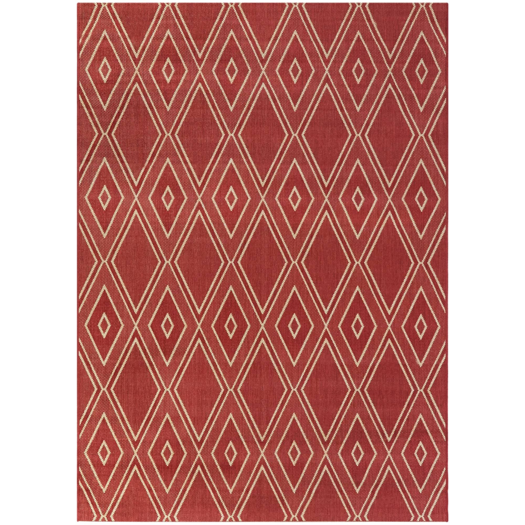 Carmine Trellis Indoor/Outdoor Area Rug - 5&3x22 x 7&5x22 - Red