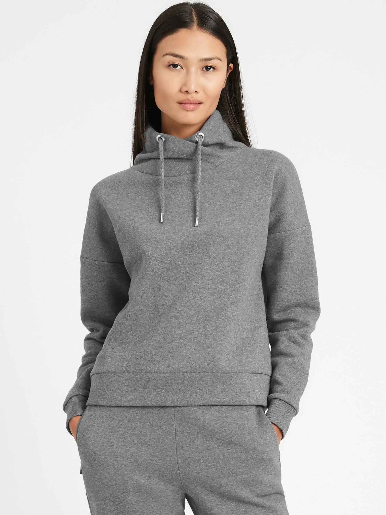Banana Republic Women's Funnel-Neck Sweatshirt Charcoal Gray Size S