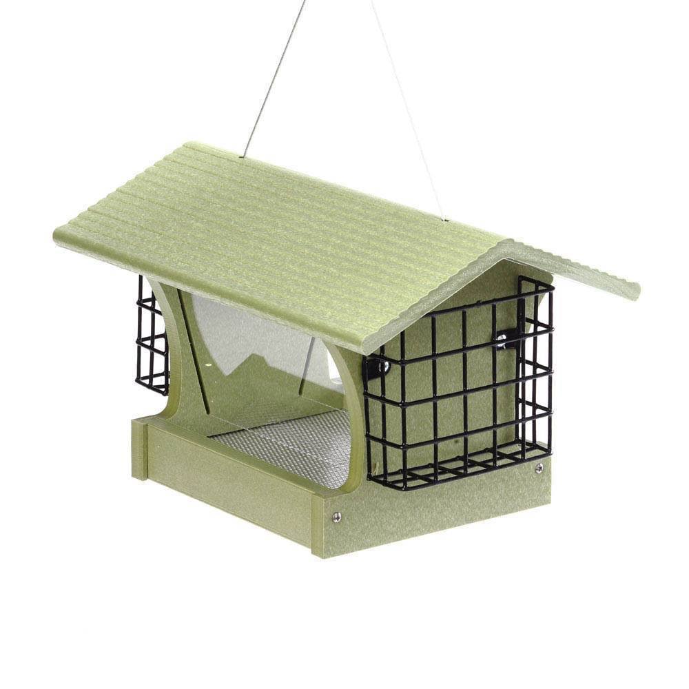 Green Solutions Recycled Medium Hopper Bird Feeder with Suet Cages