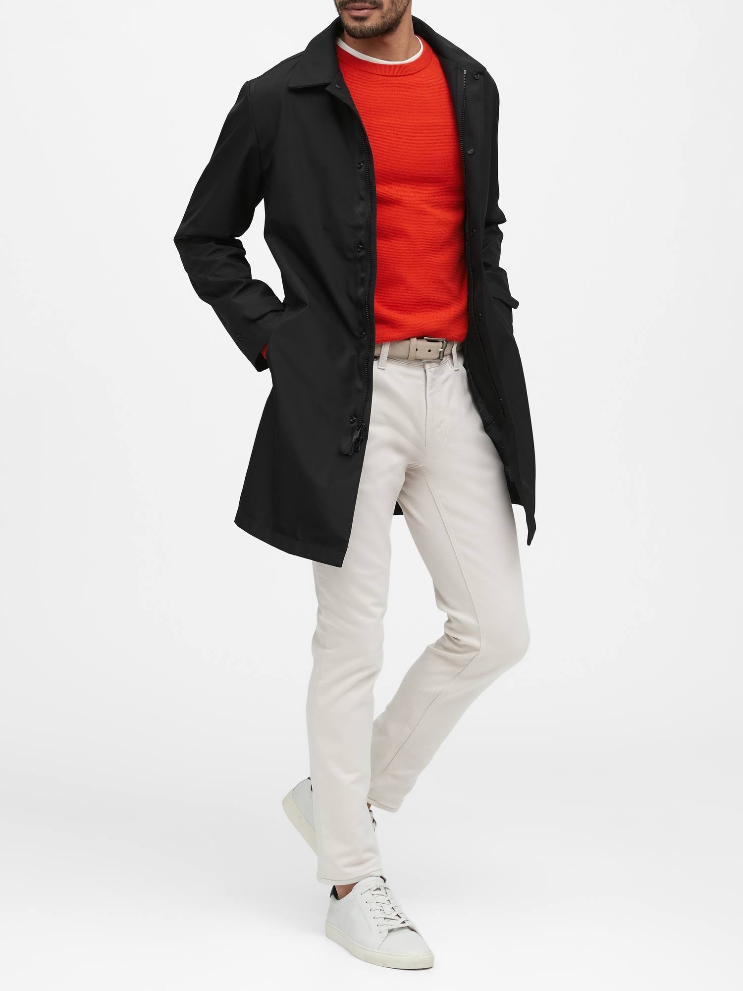 Banana Republic Men's Water-Resistant 3-Layer Mac Jacket Black Size S