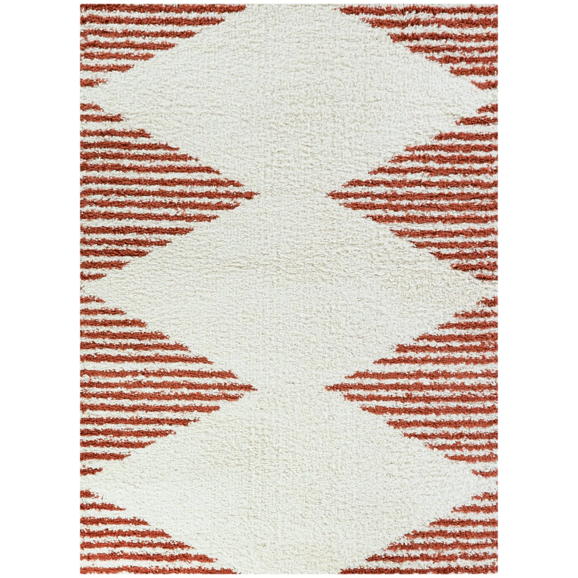 Balta Hughes Burnt Orange 5 ft. x 7 ft. Striped Shag Area Rug