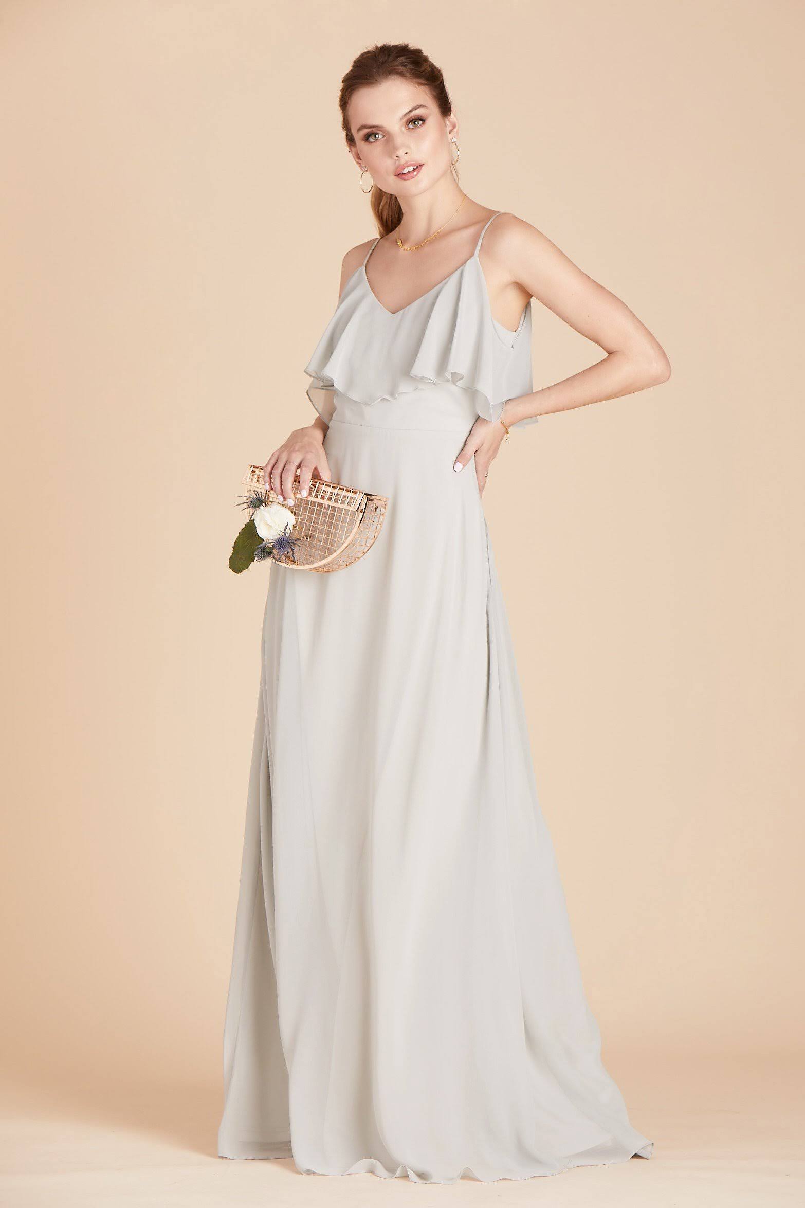 Jane Convertible Chiffon Bridesmaid Dress in Dove Gray M / Dove Gray