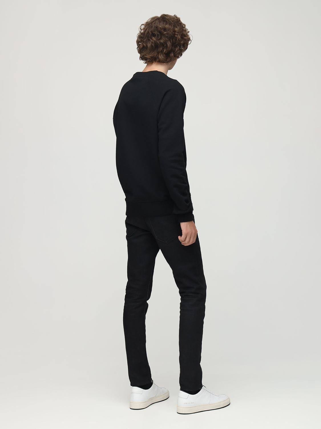 Balmain Cotton Sweatshirt with Laminated Logo