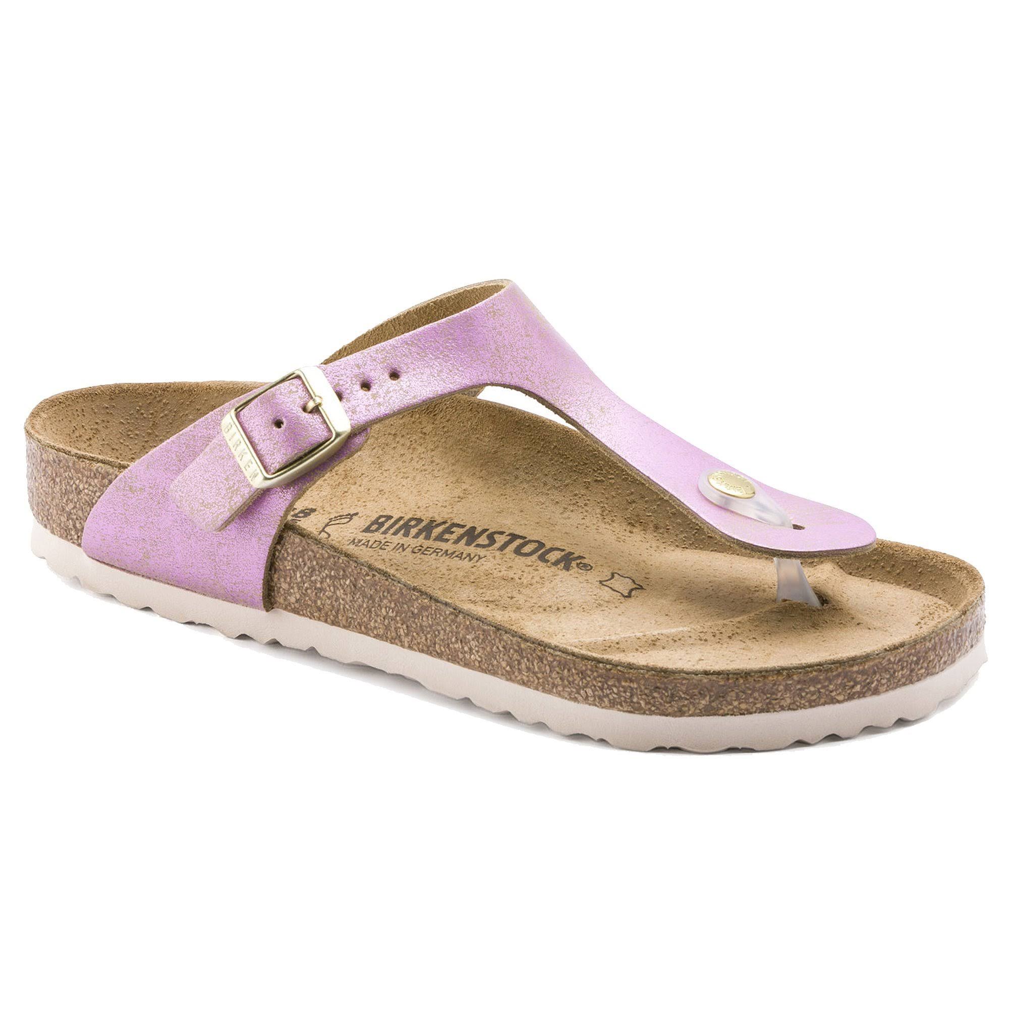 Birkenstock Gizeh - Leather (Washed Metallic Pink) Women's Sandals