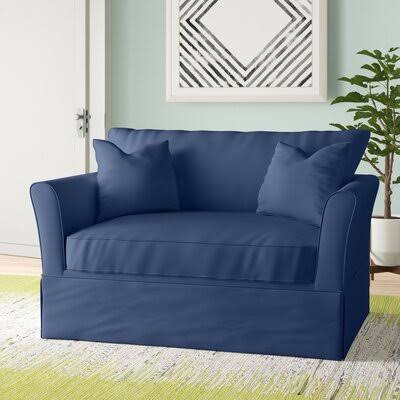 Birch Lane Estella Chair and A Half Body Fabric: Spinnsol Navy