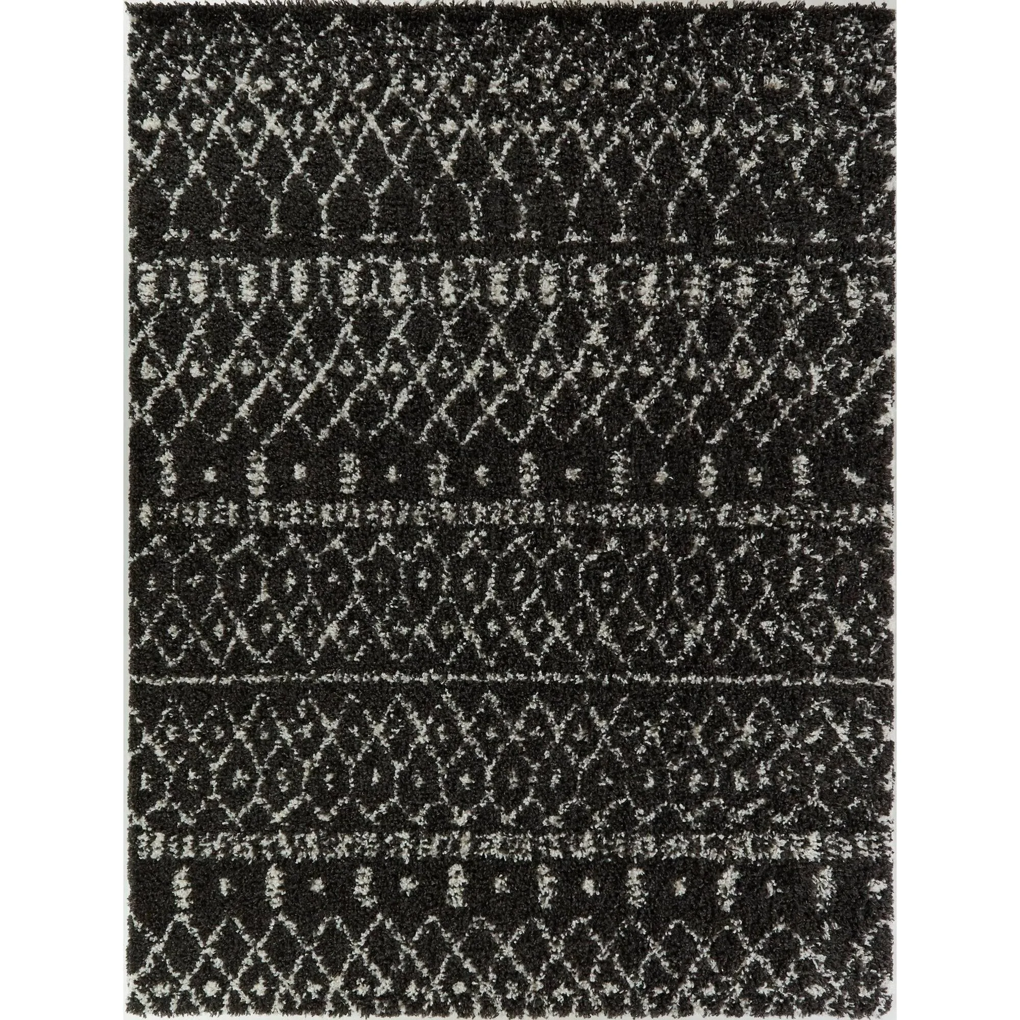 Balta Dominic Cream/Charcoal 5 ft. x 7 ft. Moroccan Shag Area Rug