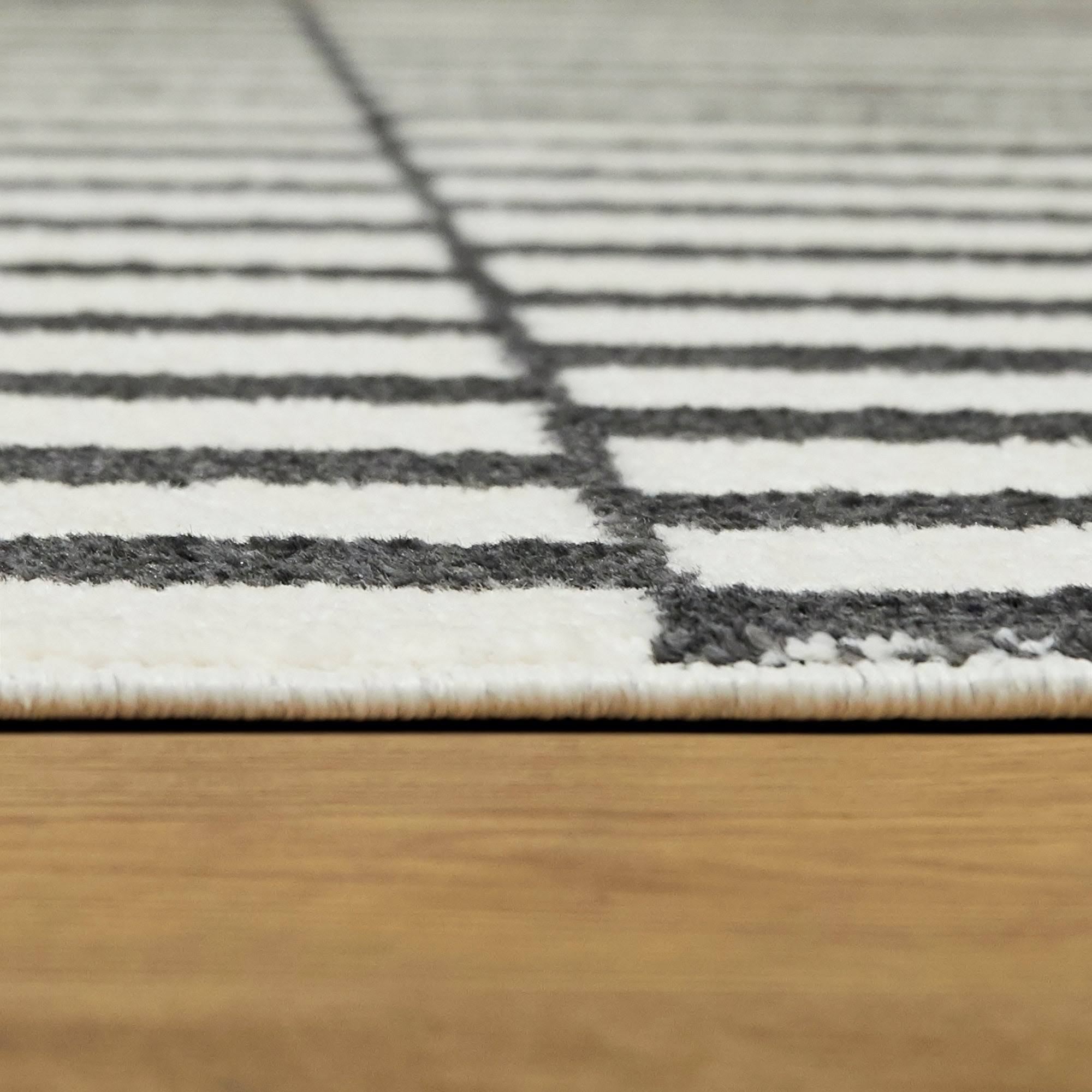 BALTA Dewey Striped Black 5 ft. x 7 ft. Area Rug