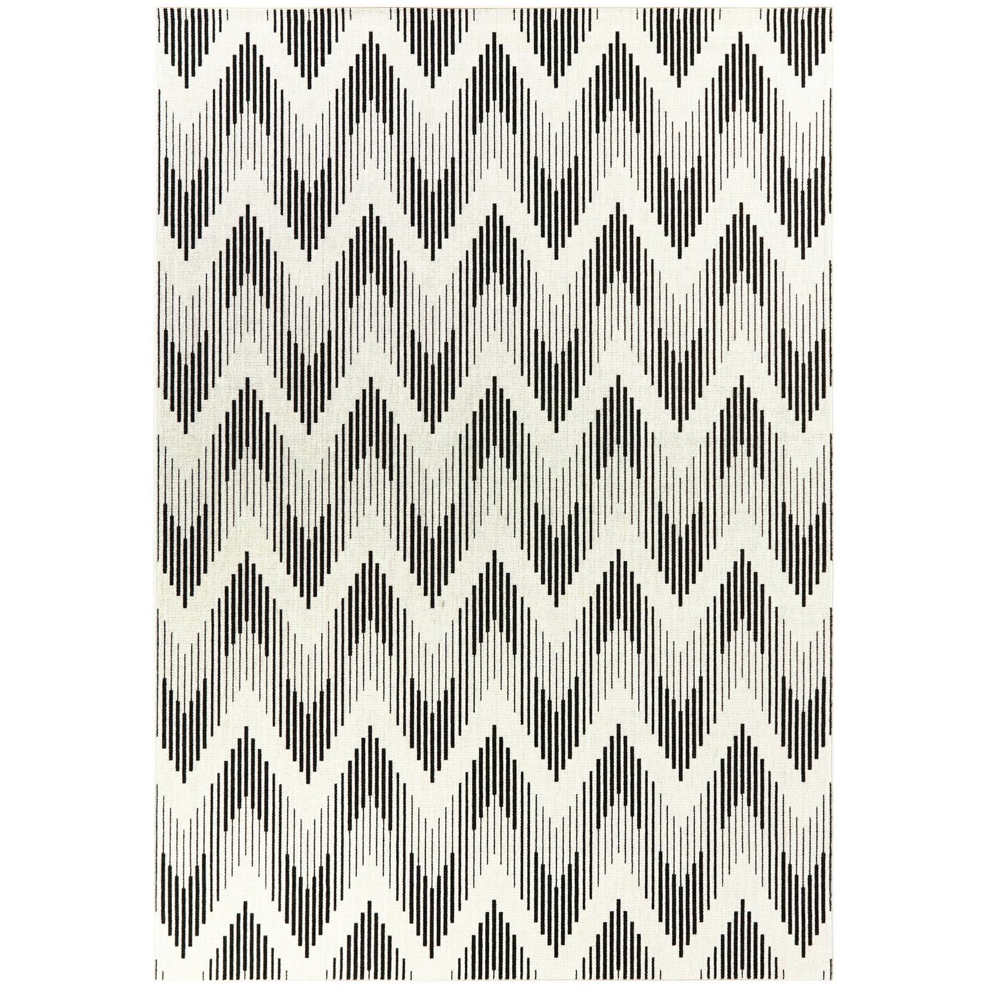 BALTA Coville Taupe 5 ft. x 7 ft. Chevron Indoor/Outdoor Area Rug, Brown