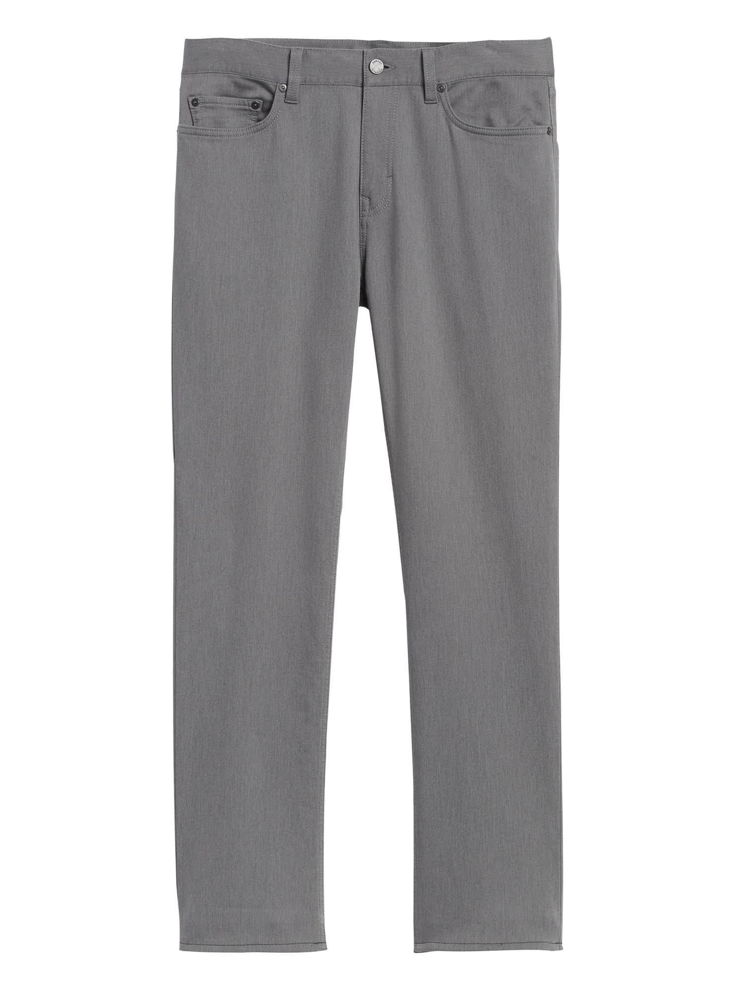 Banana Republic Men's Slim Heathered Traveler Pant Smoke Gray Size 40W 34L