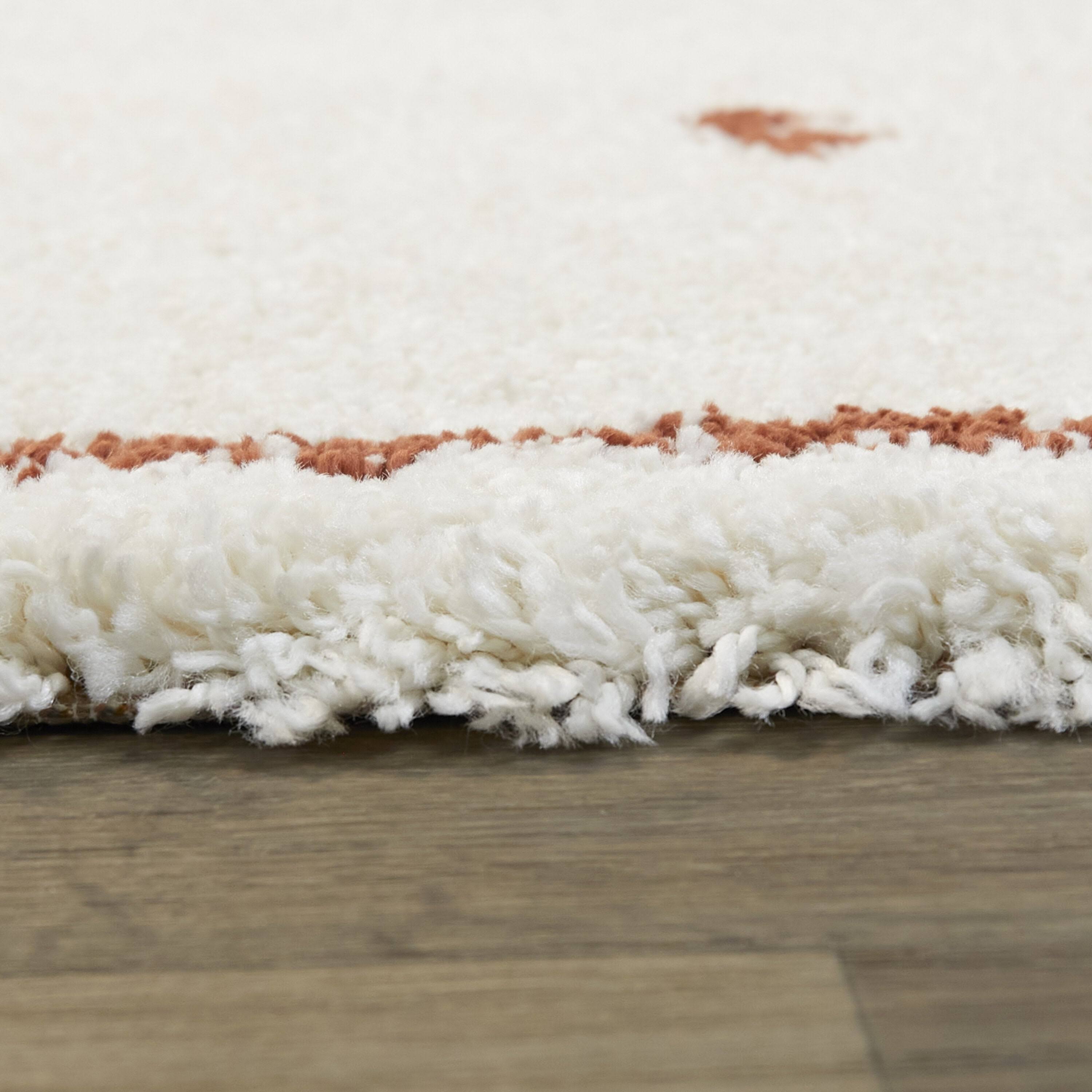 Eila Tribal Shag Area Rug - 5&3x22 x 7& - Cream/Rust