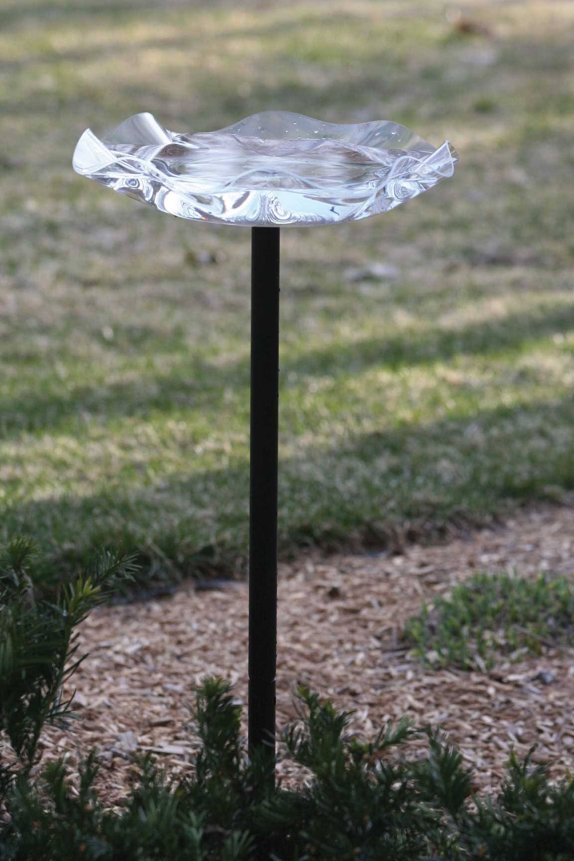 Birds Choice Pole Mounted Acrylic Bird Bath, Clear