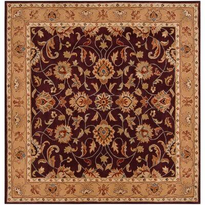 Arden Oriental Handmade Tufted Wool Burgundy Area Rug Birch Lane Rug Size: Square 6&