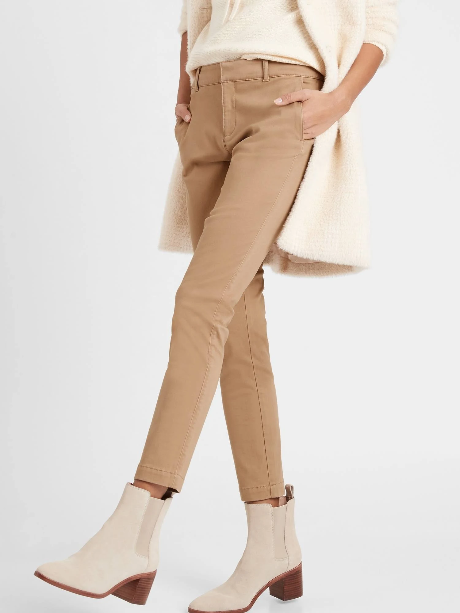 Banana Republic Women's Mid-Rise Skinny Chino Pant Classic Camel Size 12 Regular